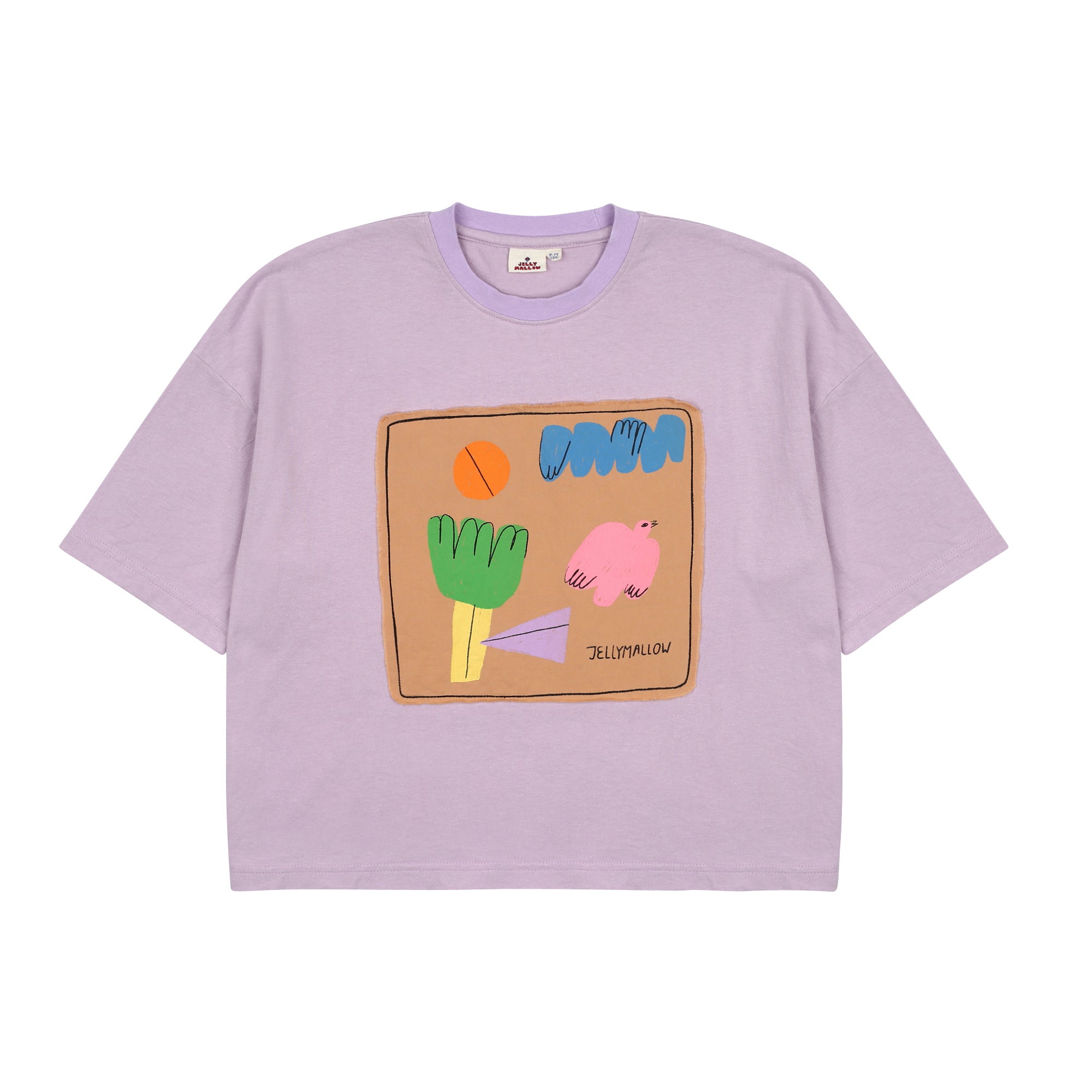 Boys & Girls Light Purple Printed Cotton T-Shirt