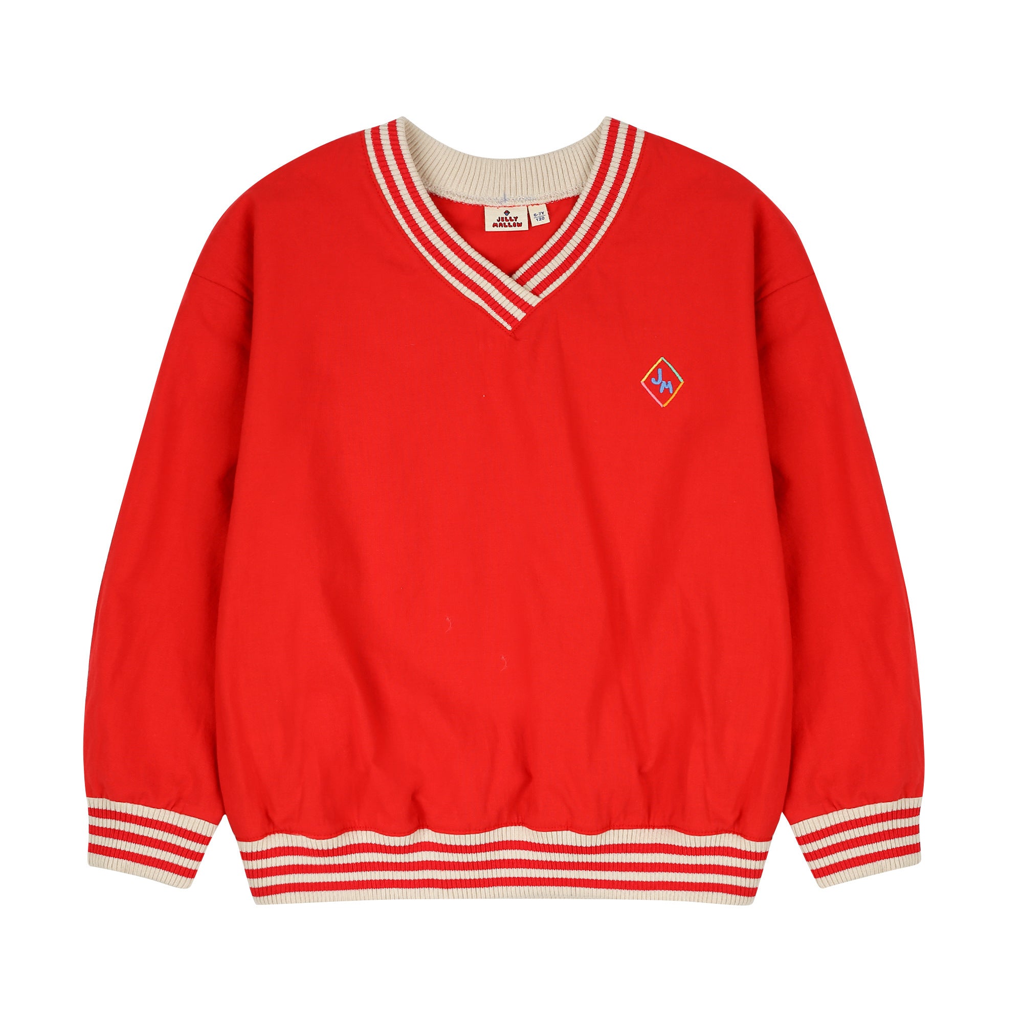 Boys & Girls Red V-Neck Cotton Sweatshirt