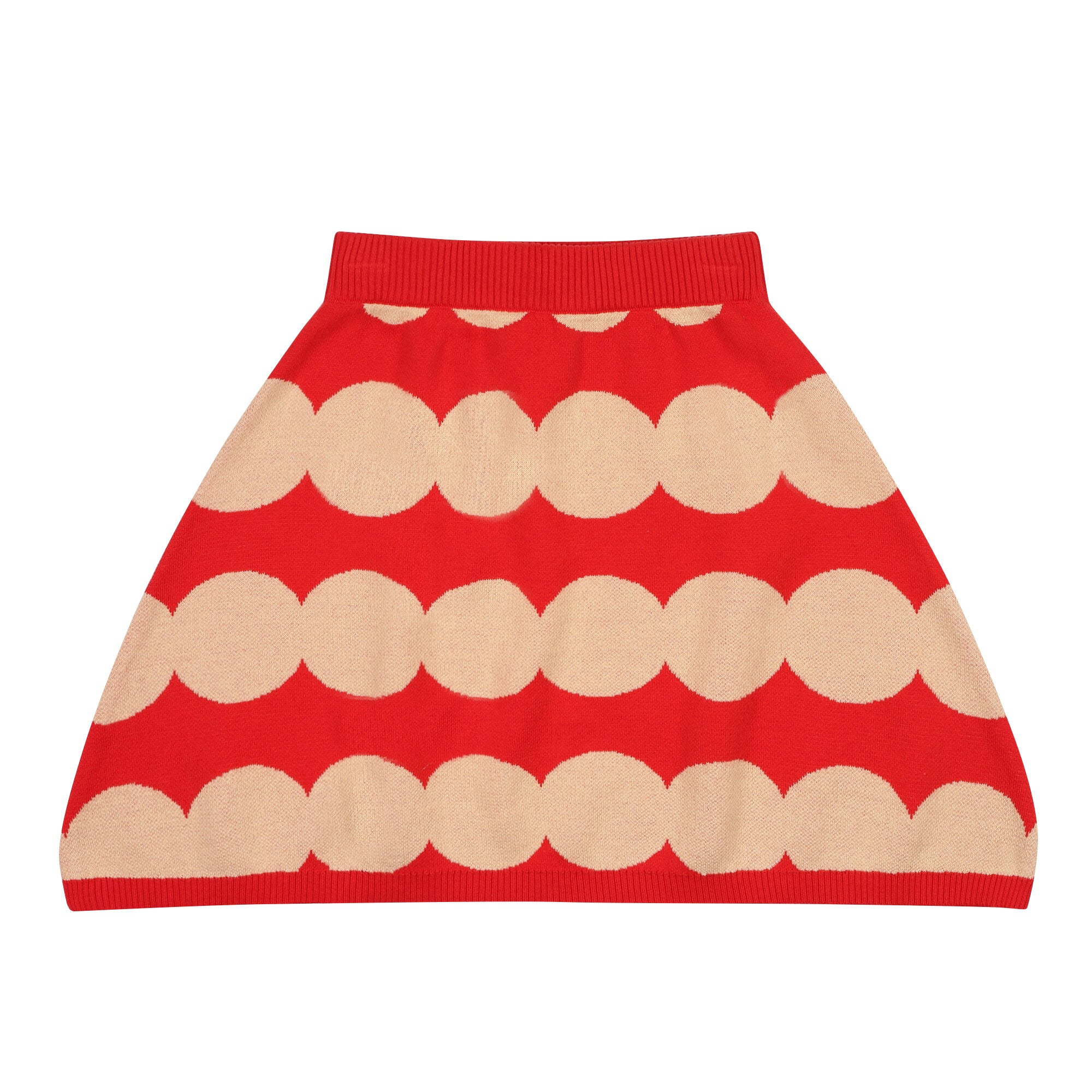 Girls Red Dots Knit Skirt