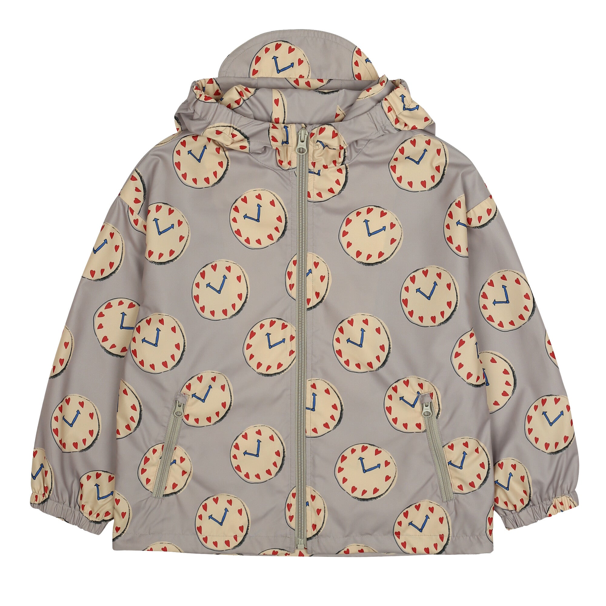 Boys & Girls Grey Printed Zip-Up Jacket