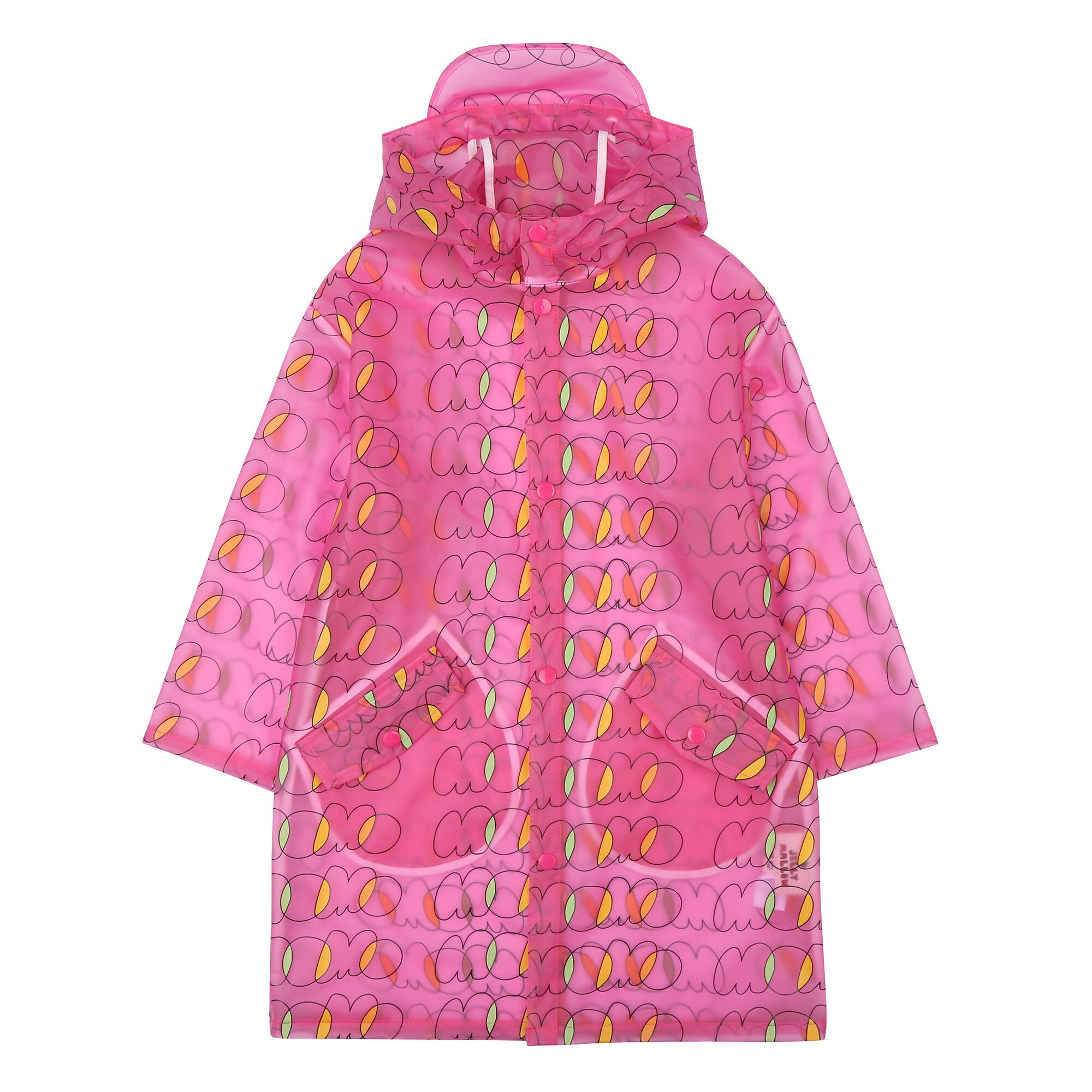 Girls Pink Hooded Raincoat
