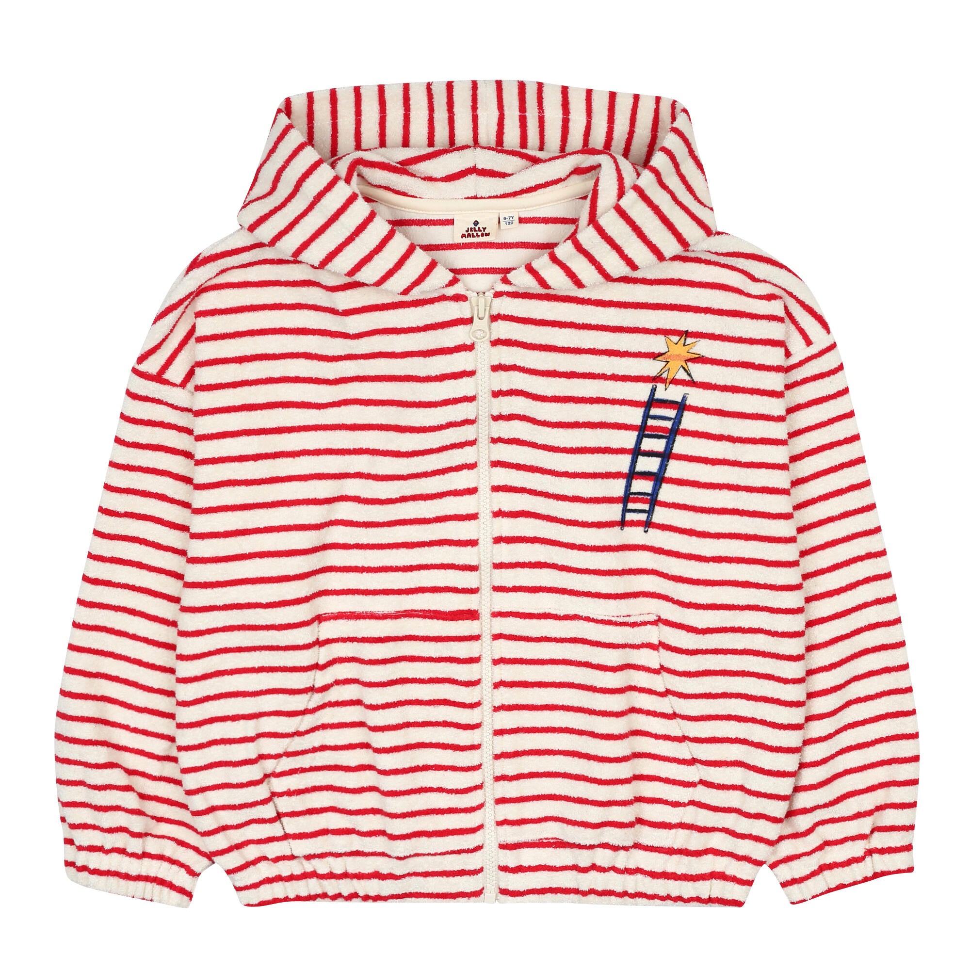 Boys & Girls Red Stripes Zip-Up Top