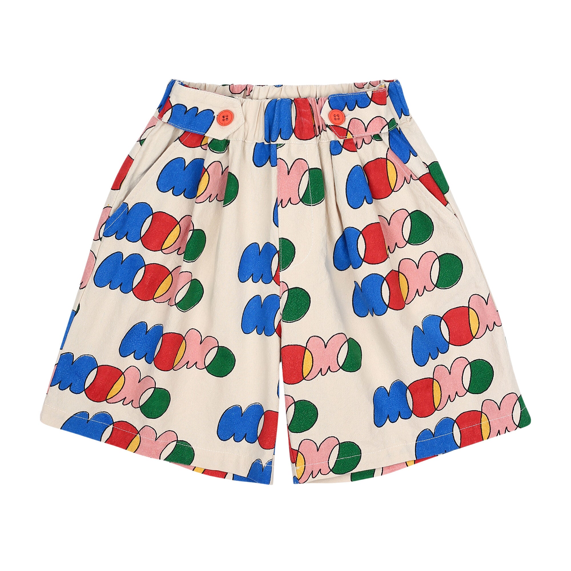 Boys & Girls Ivory Printed Cotton Shorts