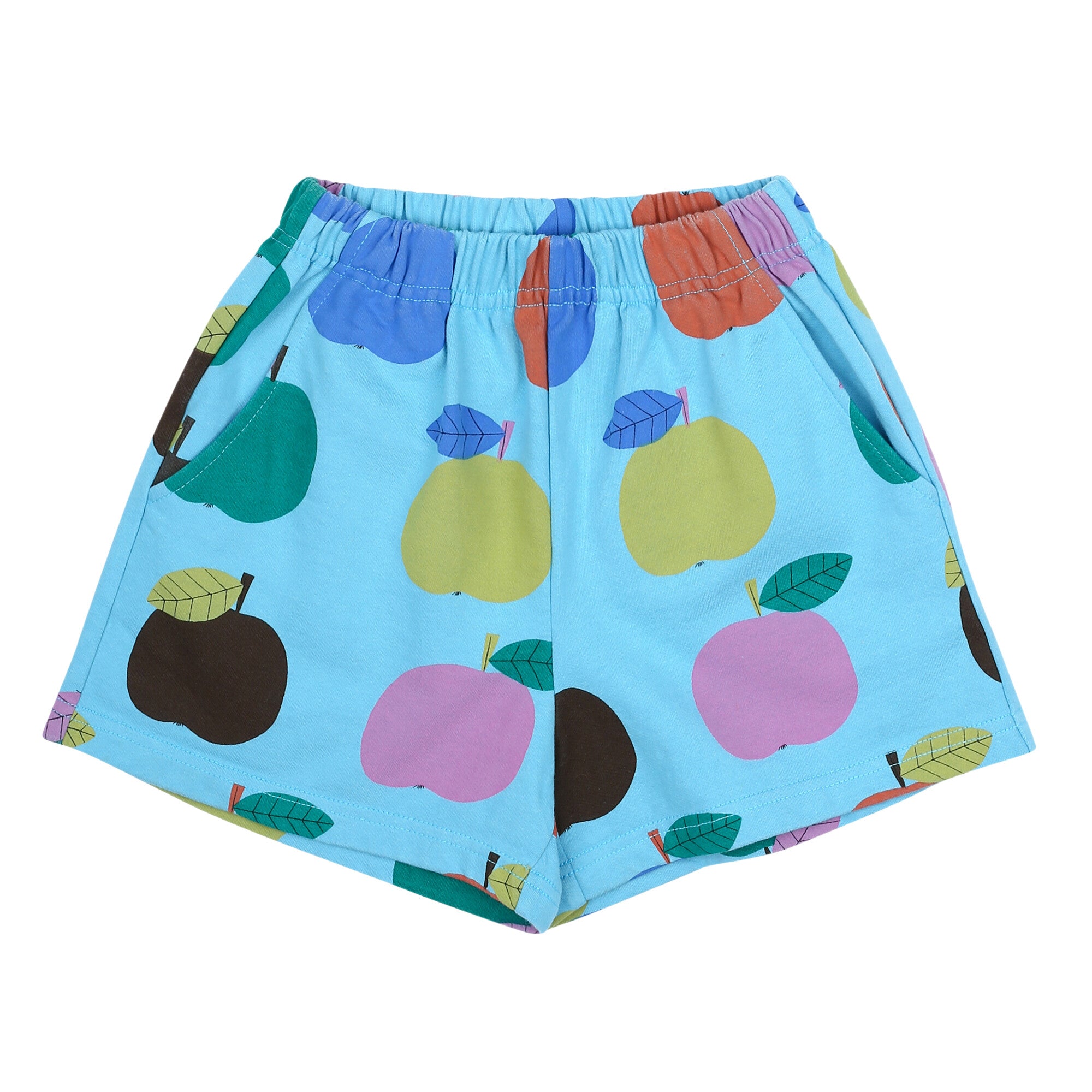 Boys & Girls Blue Printed Cotton Shorts