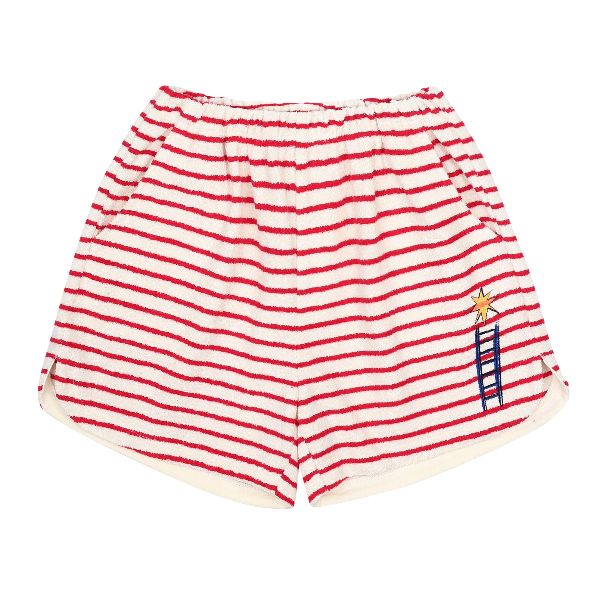 Boys & Girls Red Stripes Cotton Shorts