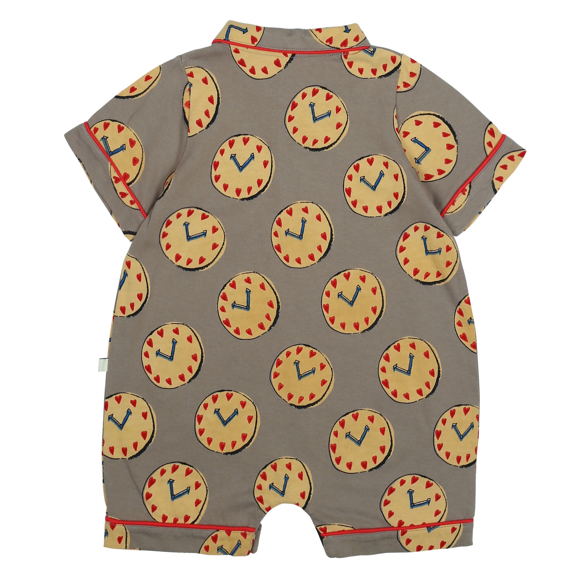 Baby Boys & Girls Grey Printed Cotton Babysuit