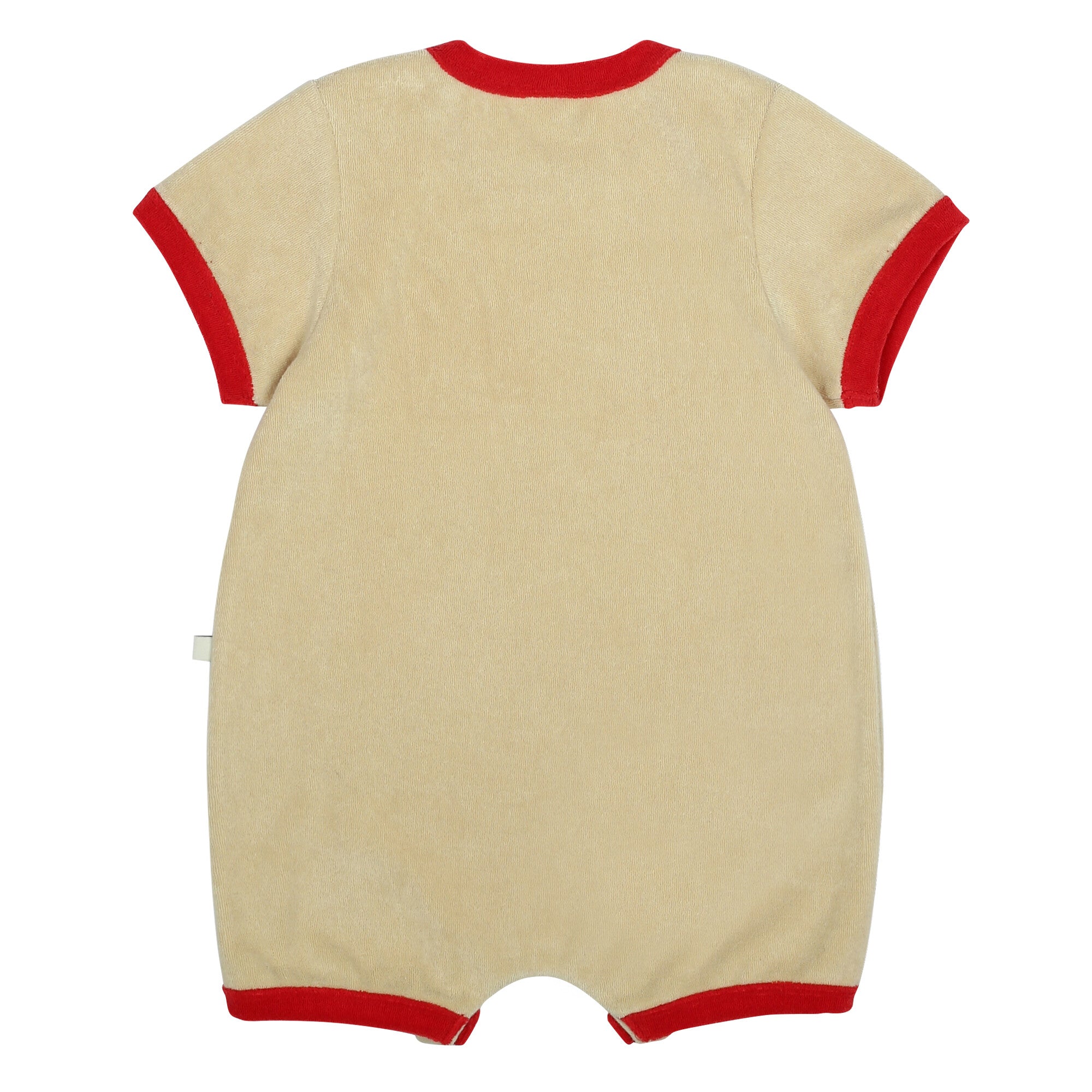 Baby Boys & Girls Beige Printed Cotton Babysuit
