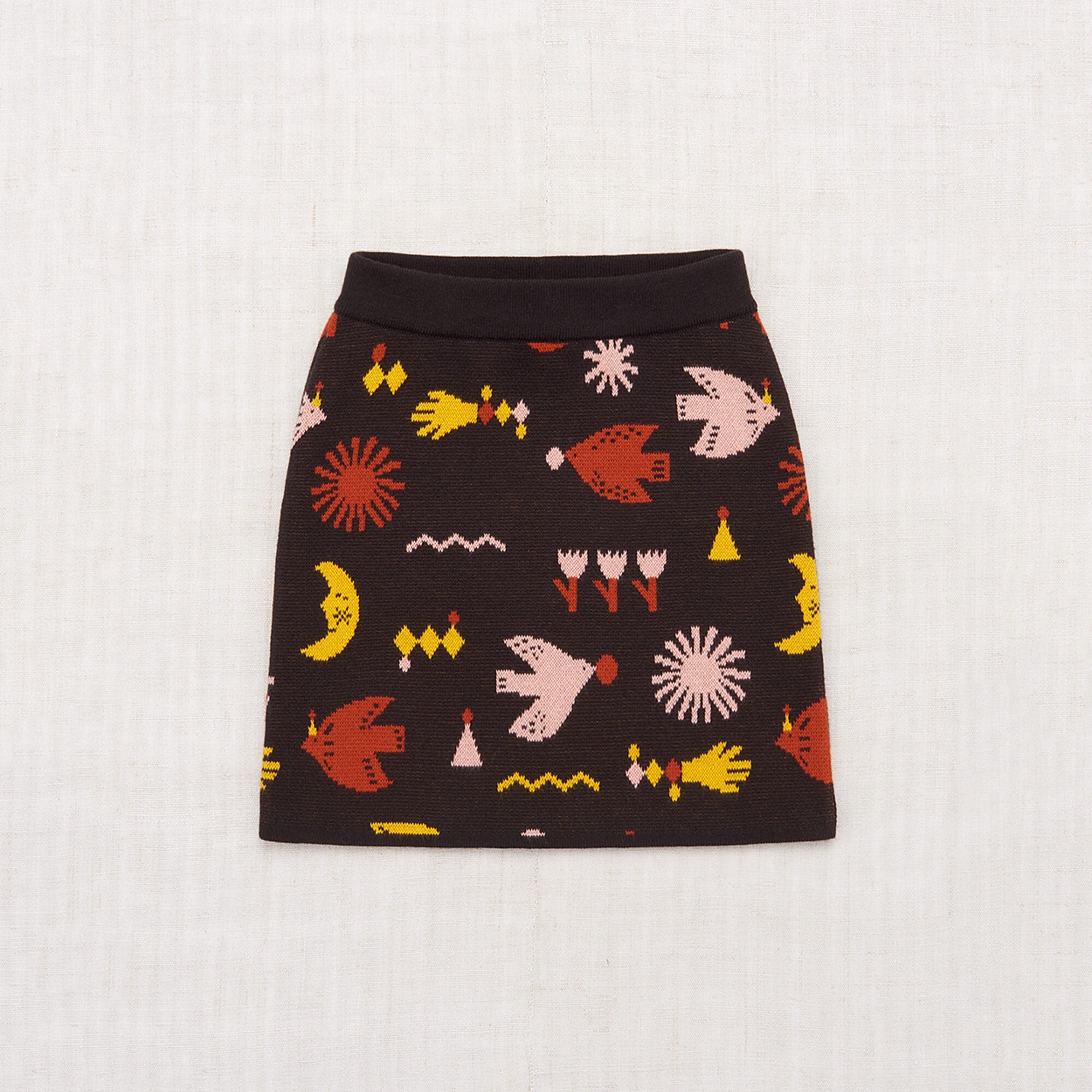 Girls Dark Grey Jacquard Cotton Skirt