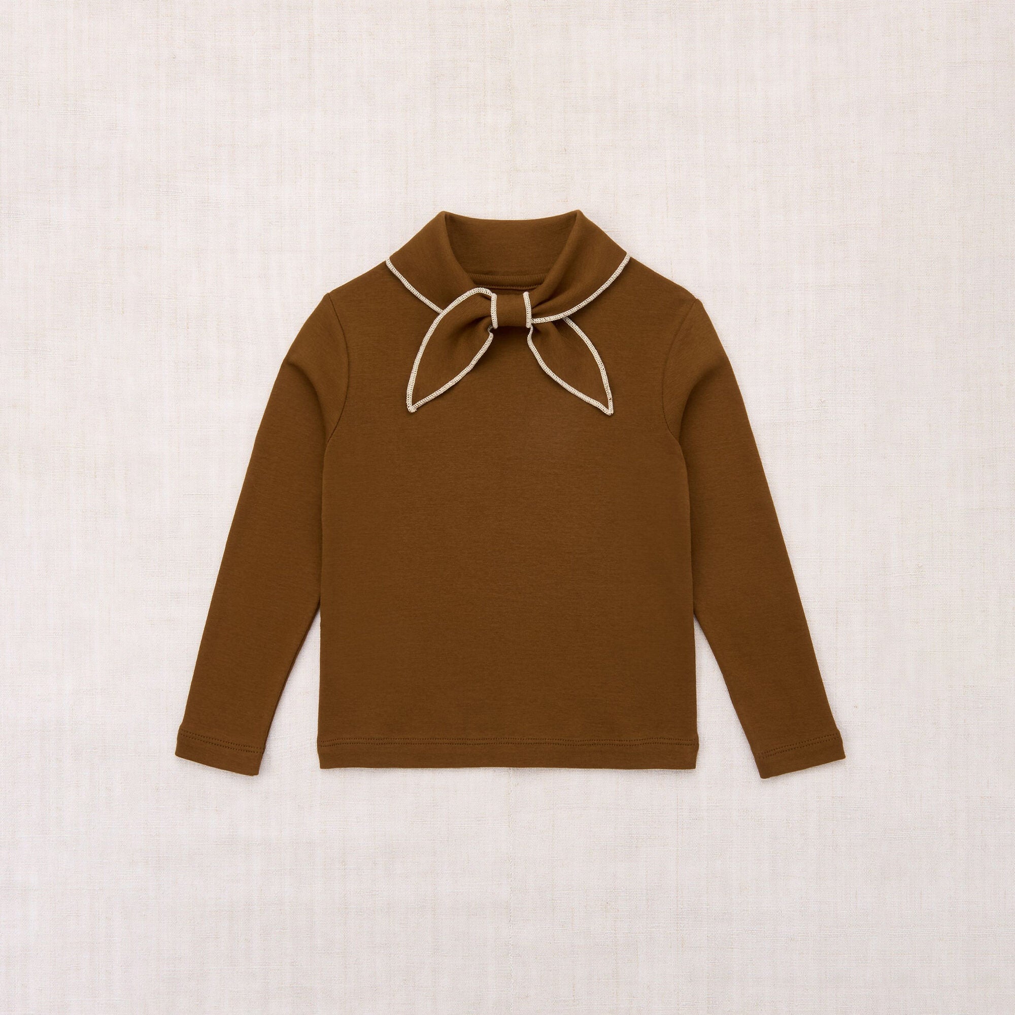 Boys & Girls Dark Coffee Bow Cotton Top