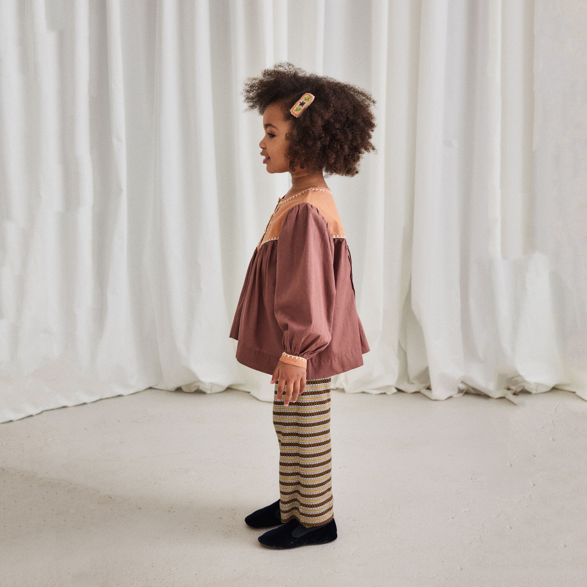 Boys & Girls Beige Stripes Cotton Trousers