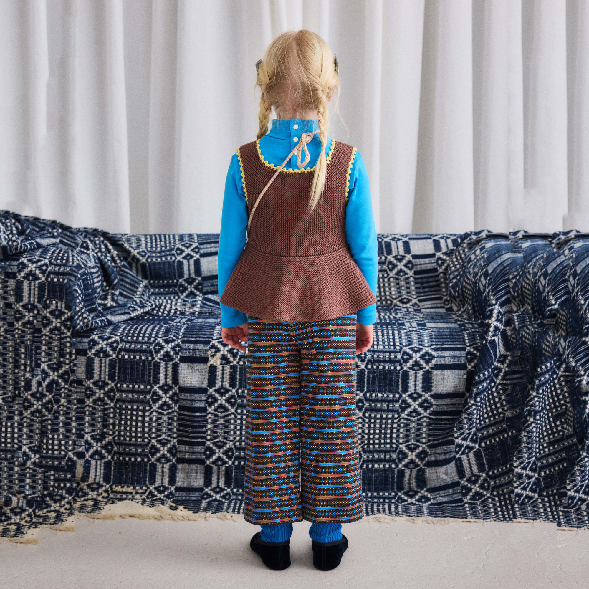 Boys & Girls Blue Cotton Turtleneck