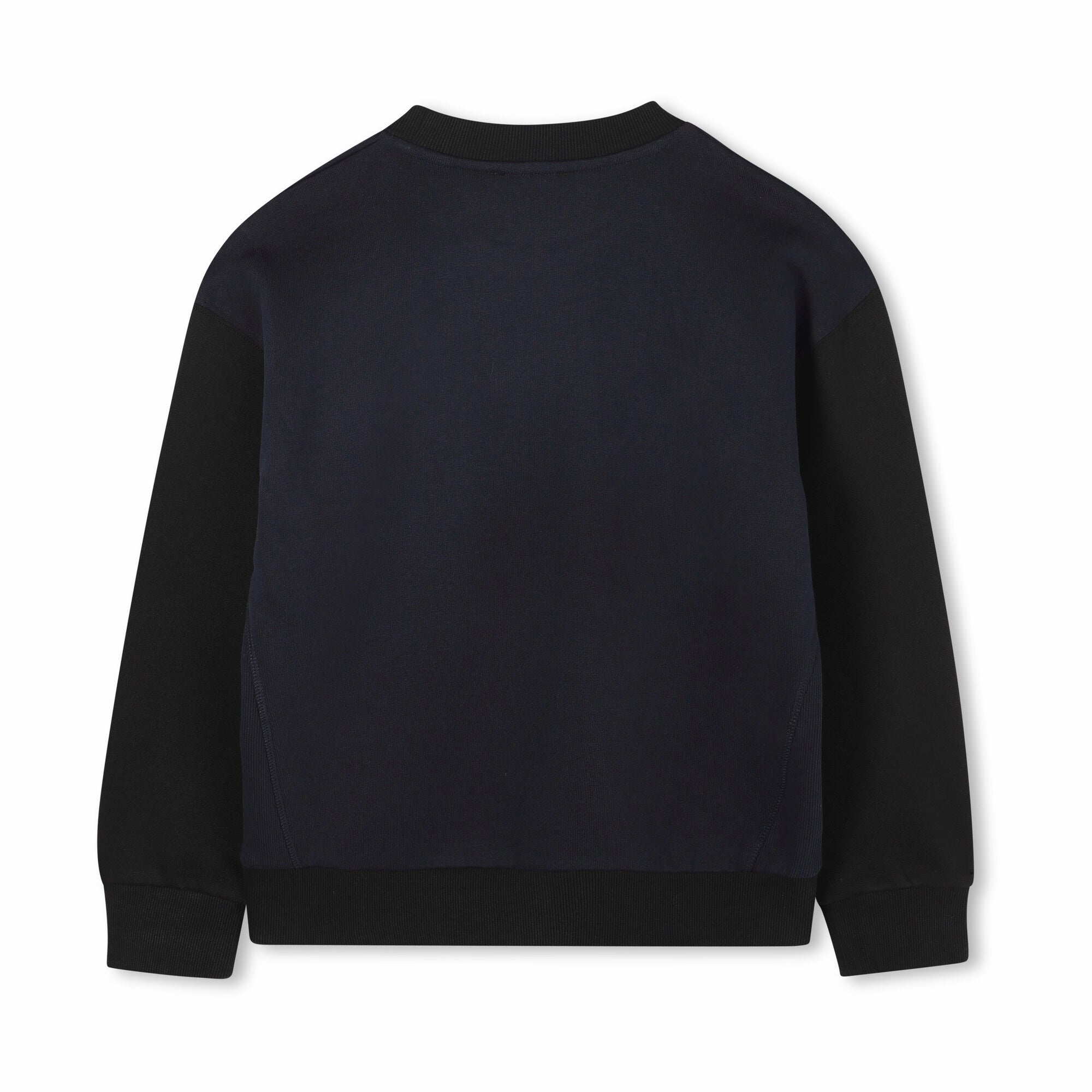 Boys Dark Blue Printed Cotton Sweatshirt