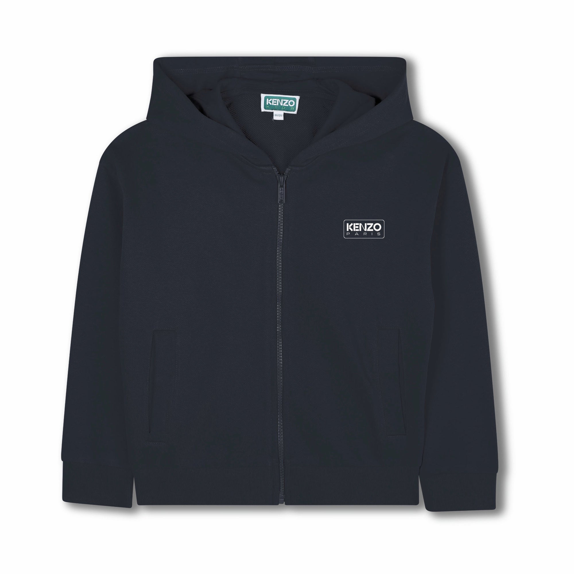 Boys & Girls Dark Blue Cotton Zip-Up Top