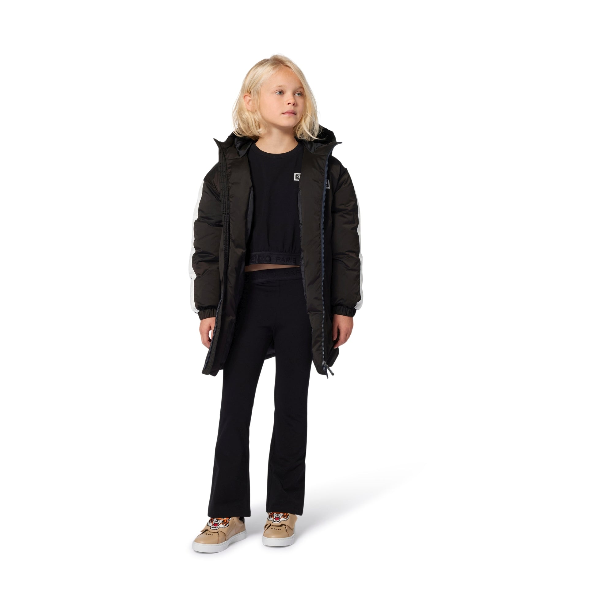 Girls Grey Black Cotton Set