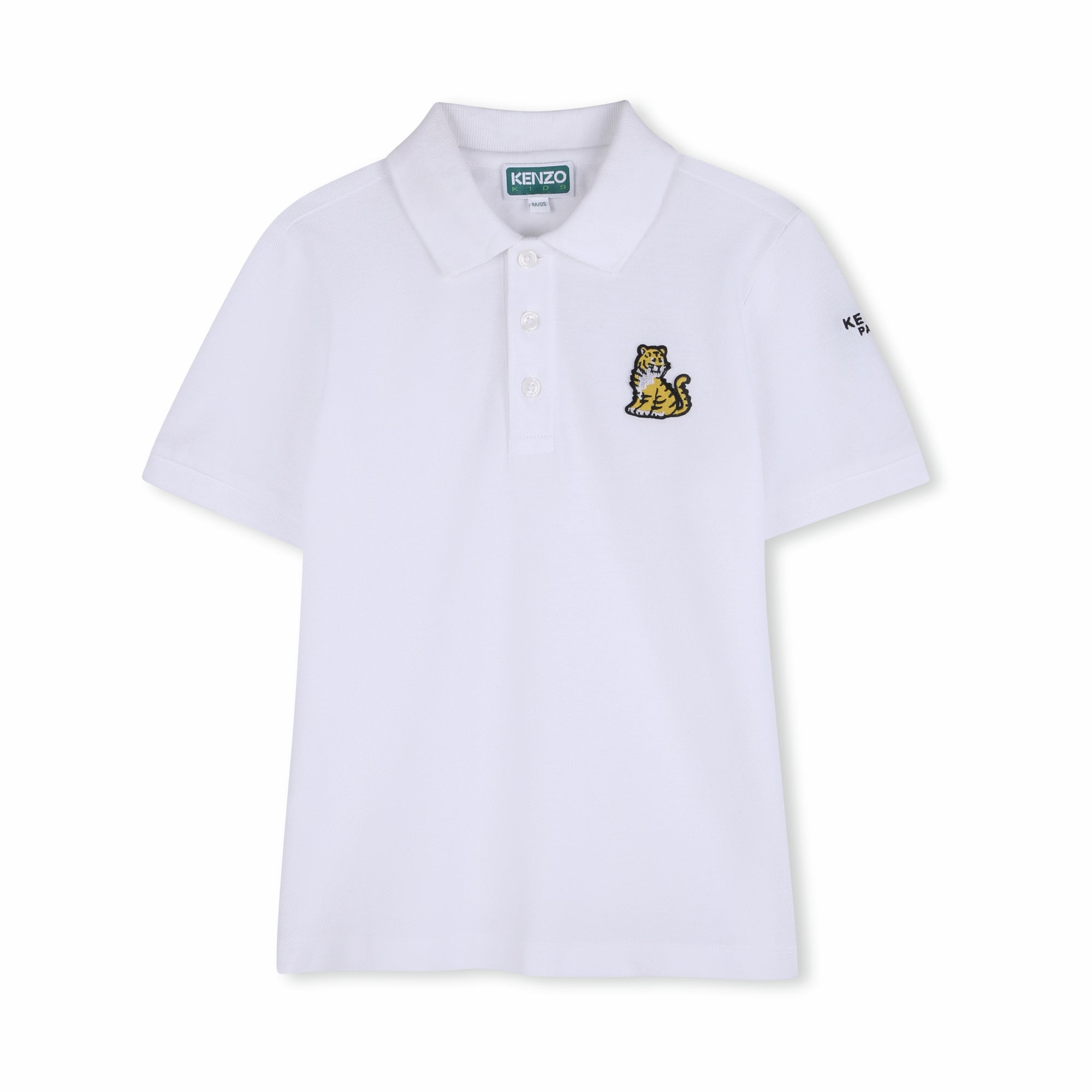Boys & Girls White Embroidered Cotton Polo Shirt