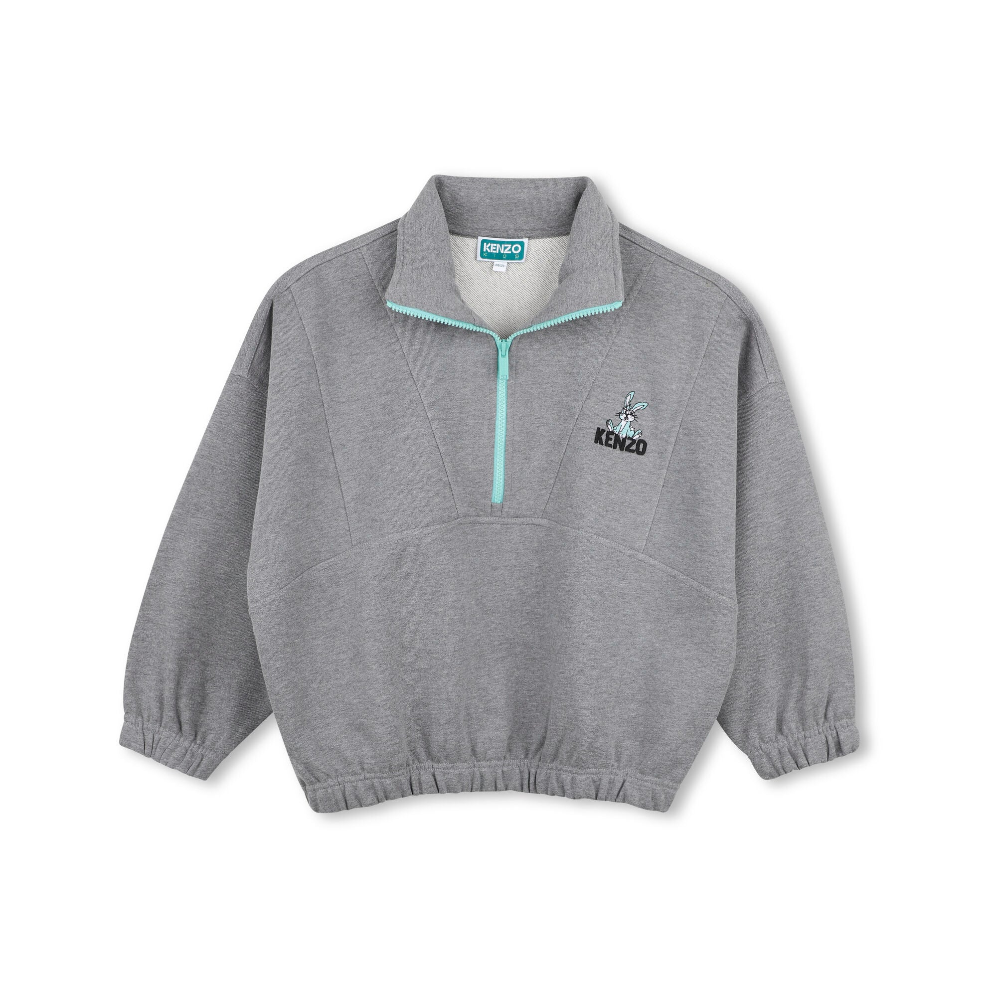 Sweat-shirt en coton gris à col montant pour garçon
