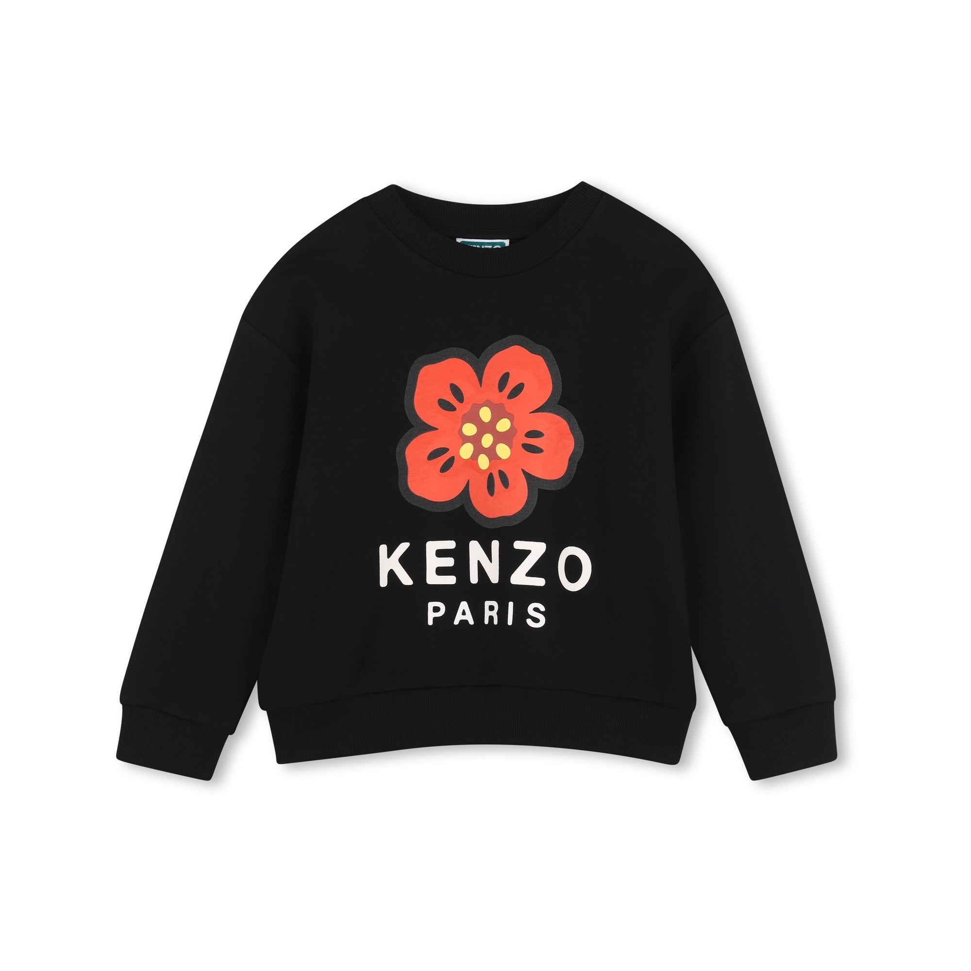 Sweat-shirt en coton imprimé noir pour fille