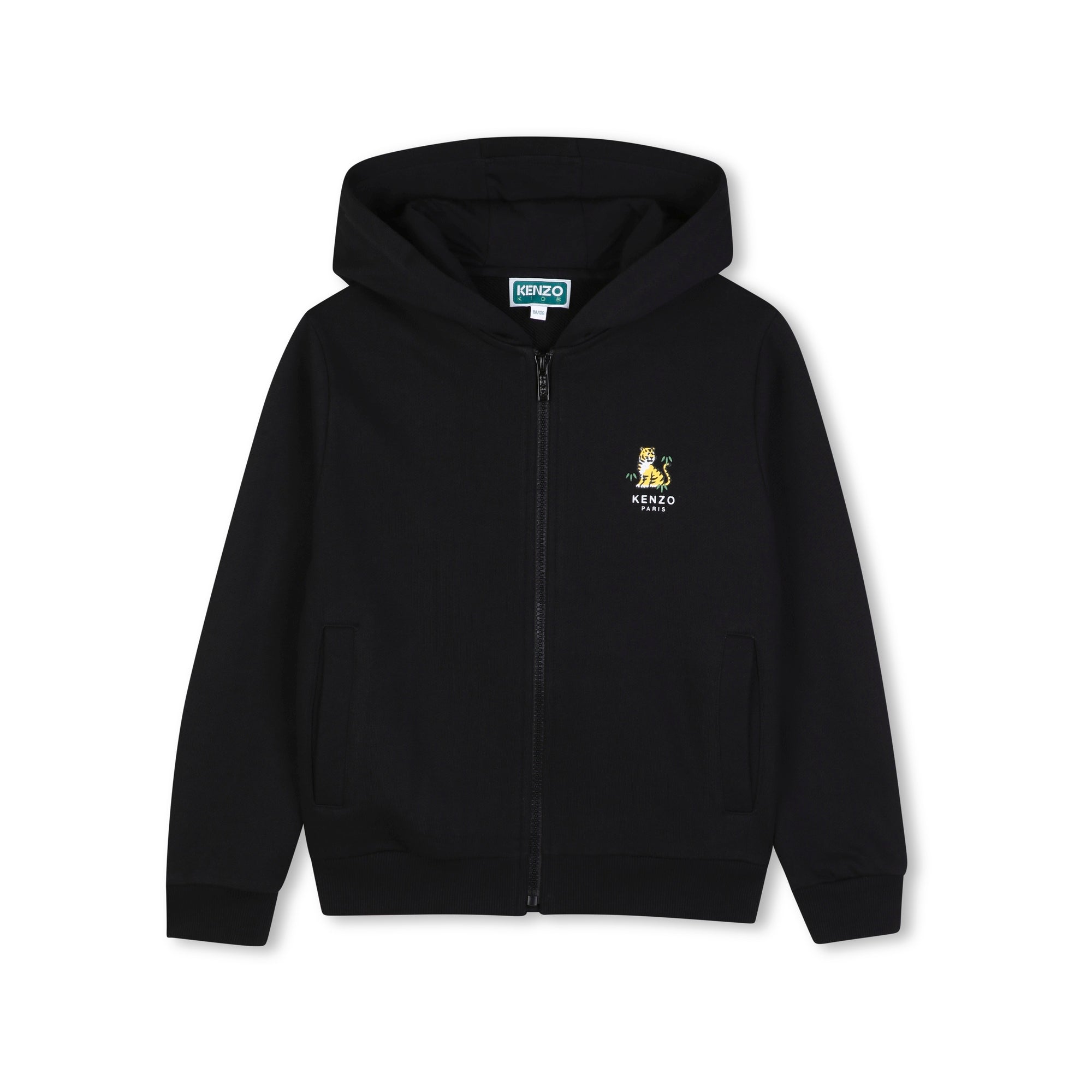 Haut zippé en coton noir pour garçons et filles