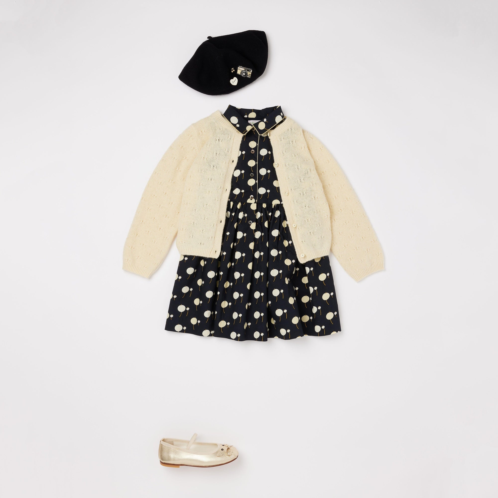 Girls Light Yellow Wool Cardigan