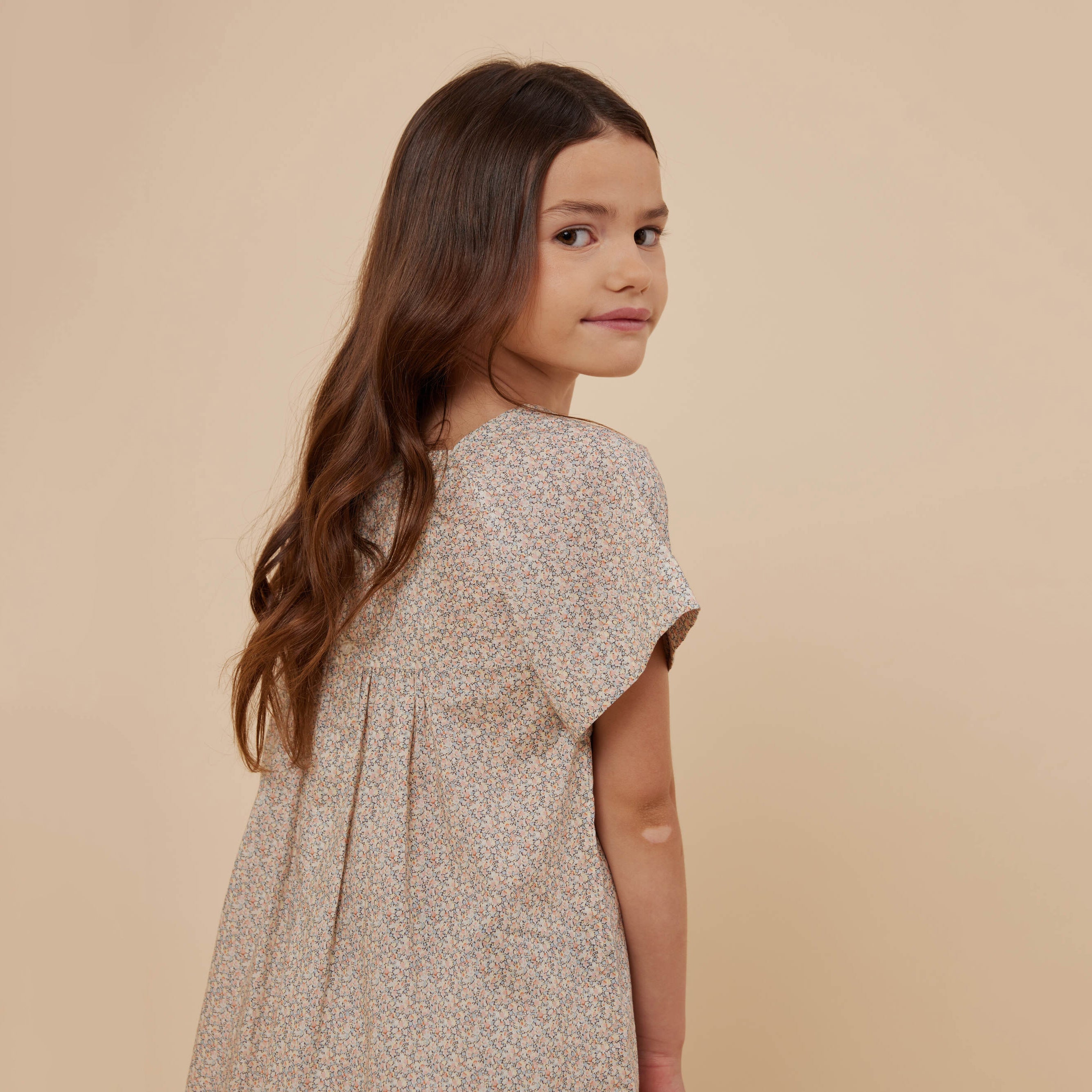 Girls Rose Floral Cotton Dress