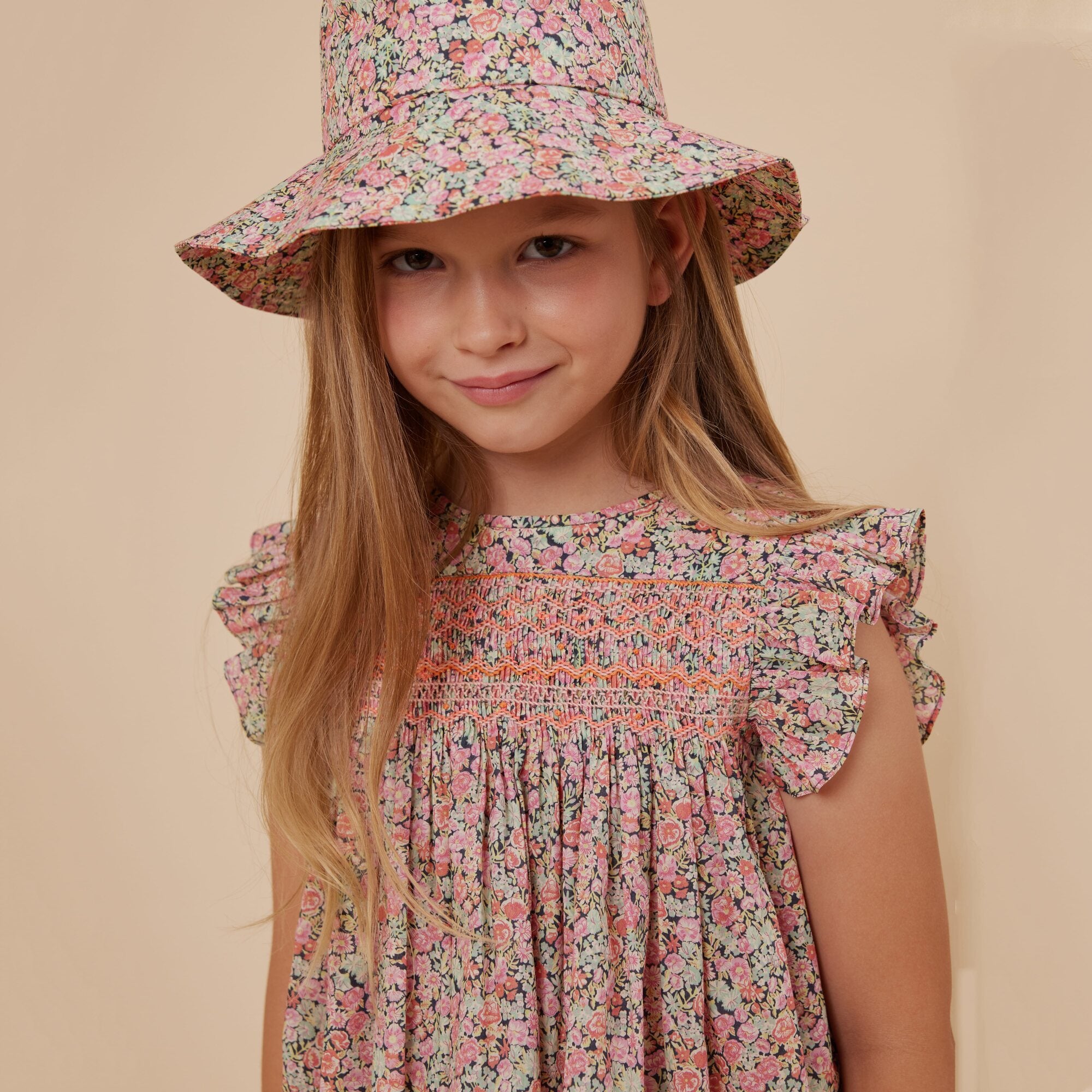 Girls Pink Floral Cotton Top