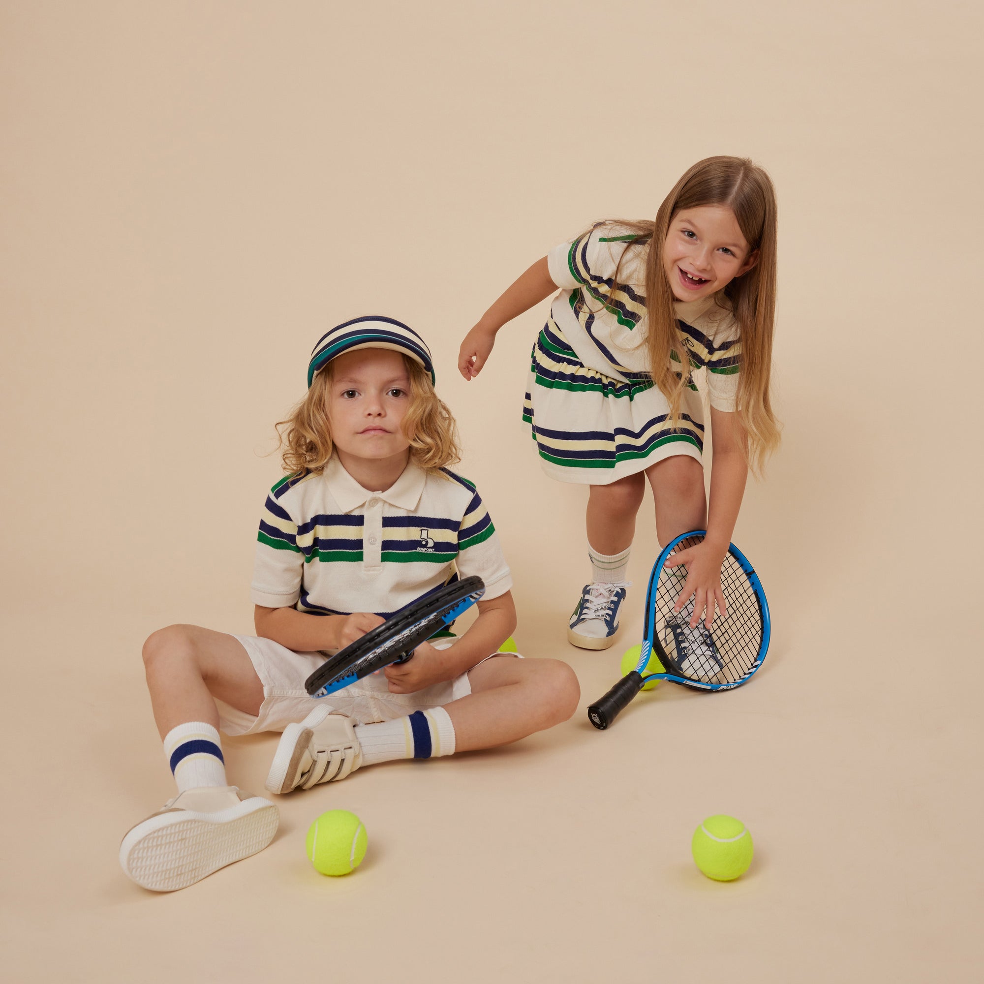 Girls Ivory Stripes Cotton Dress