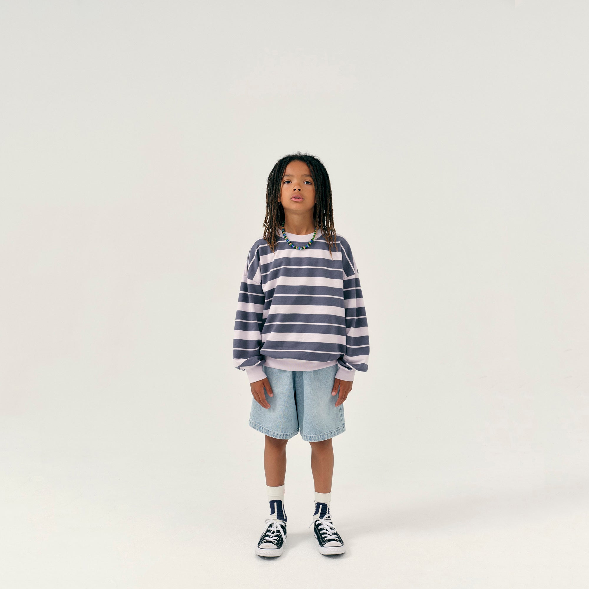 Boys & Girls Blue Stripes Cotton Sweatshirt