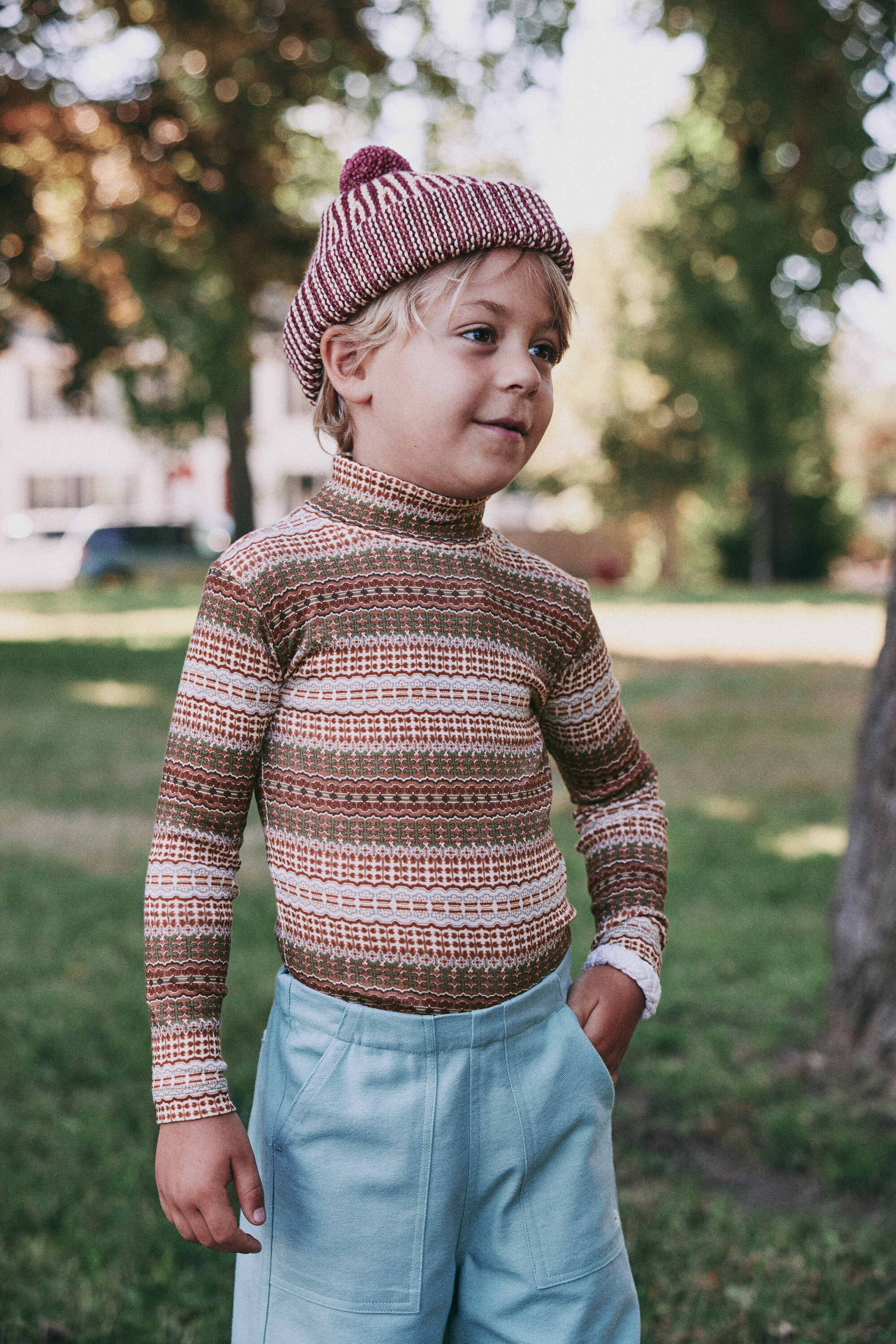Boys & Girls Purple Wool Hat