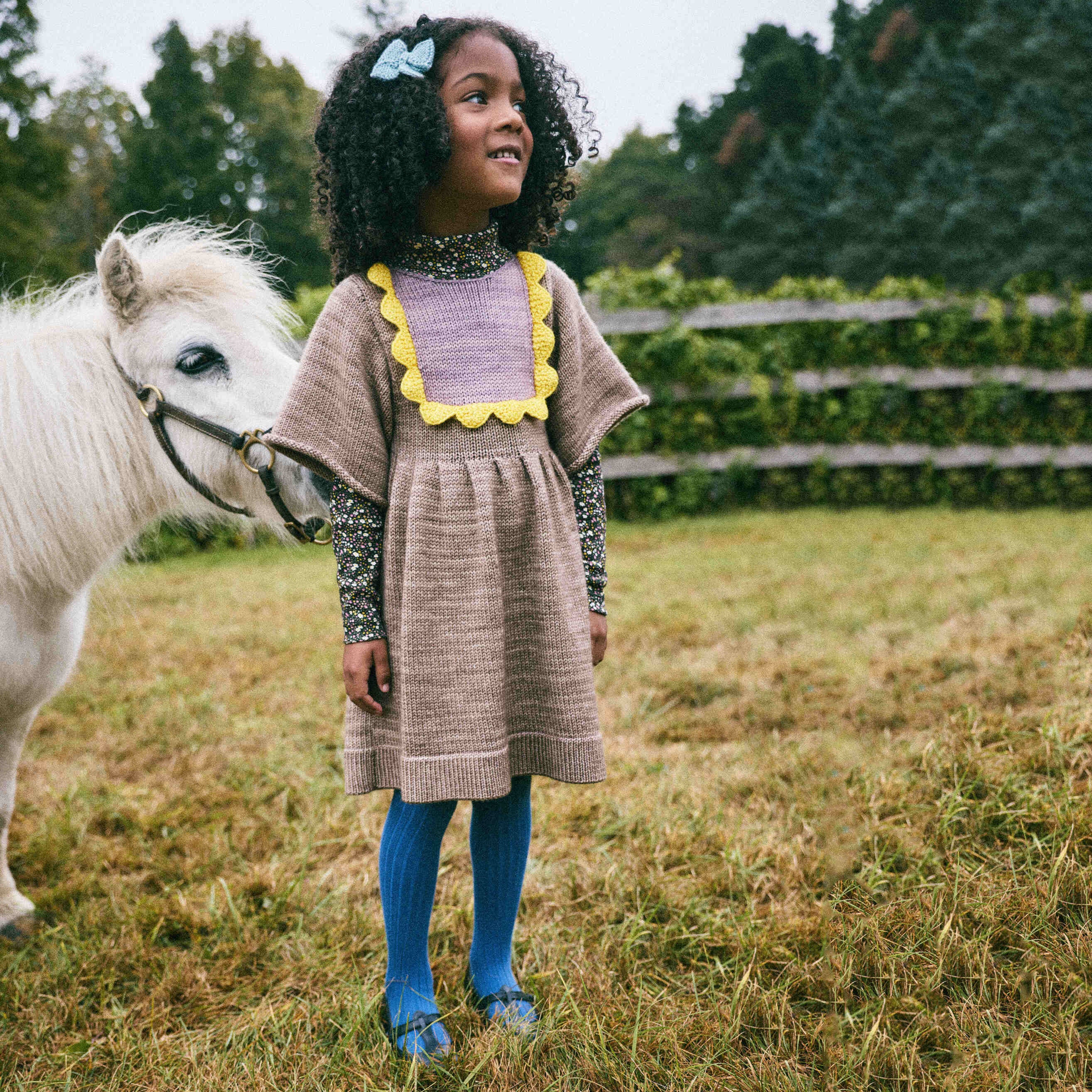 Girls Brown Wool Dress