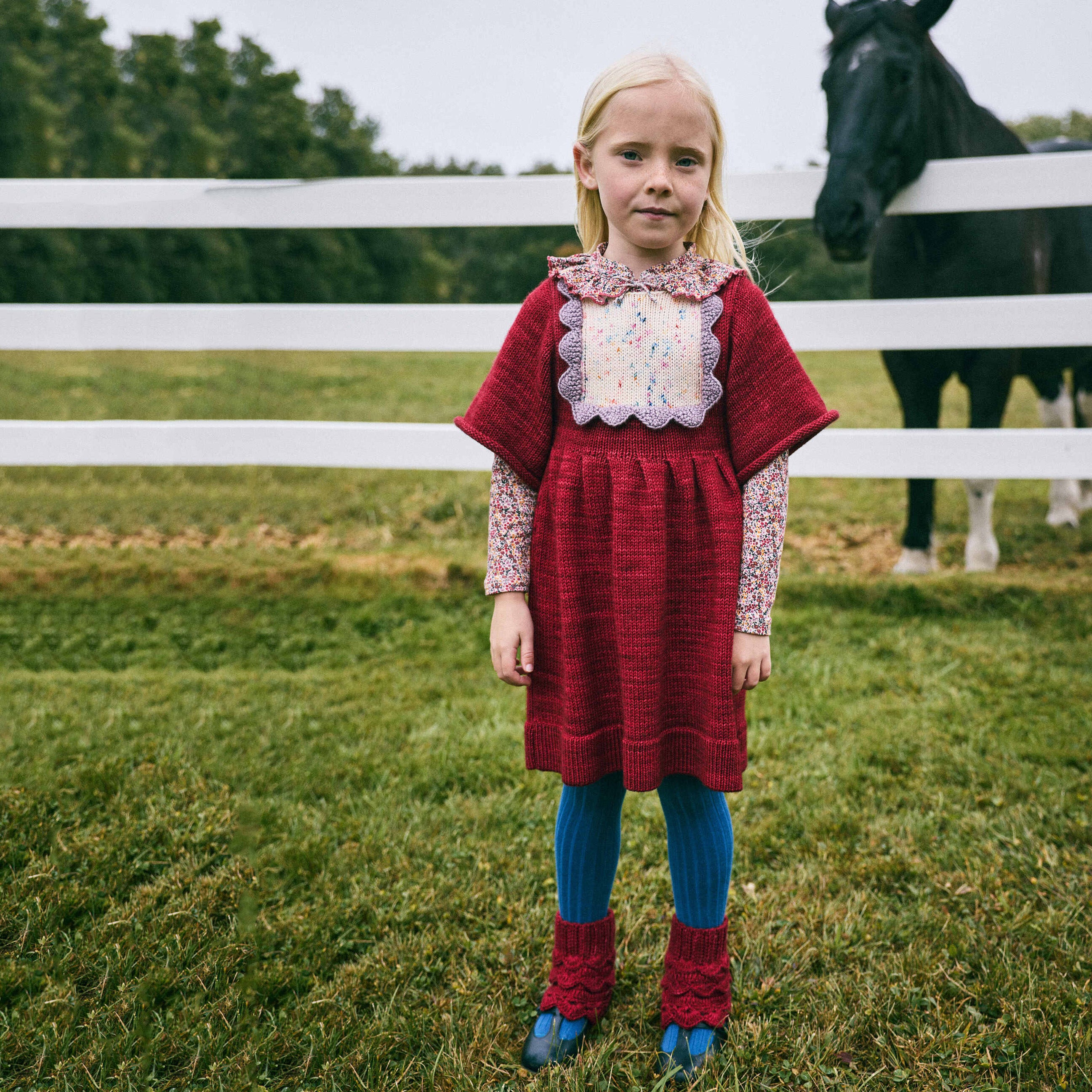 Girls Berry Wool Dress