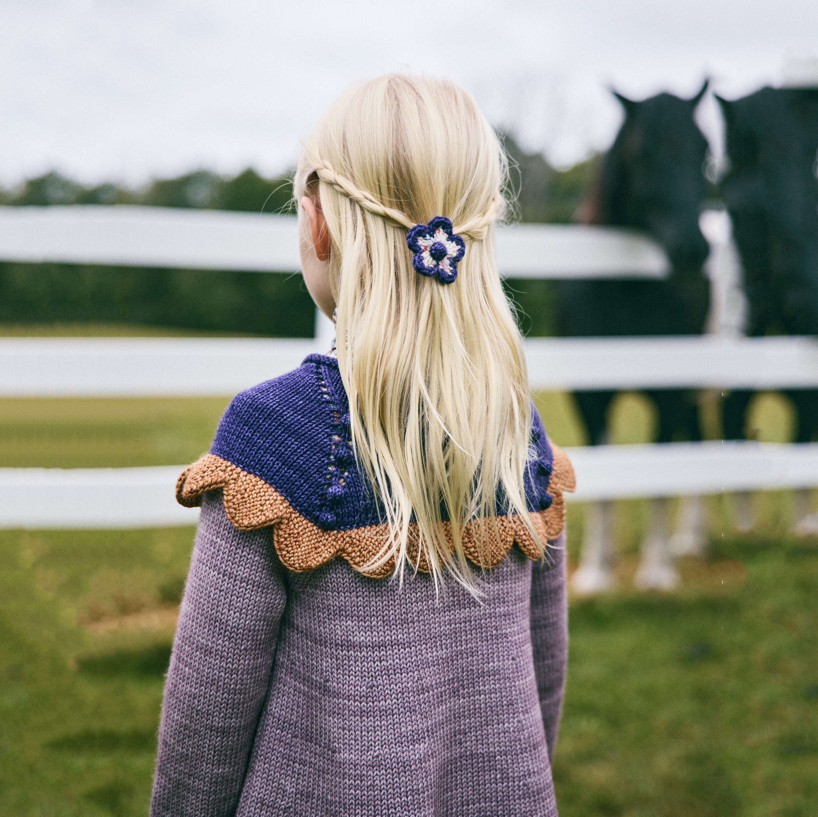 Girls Purple Wool Dress