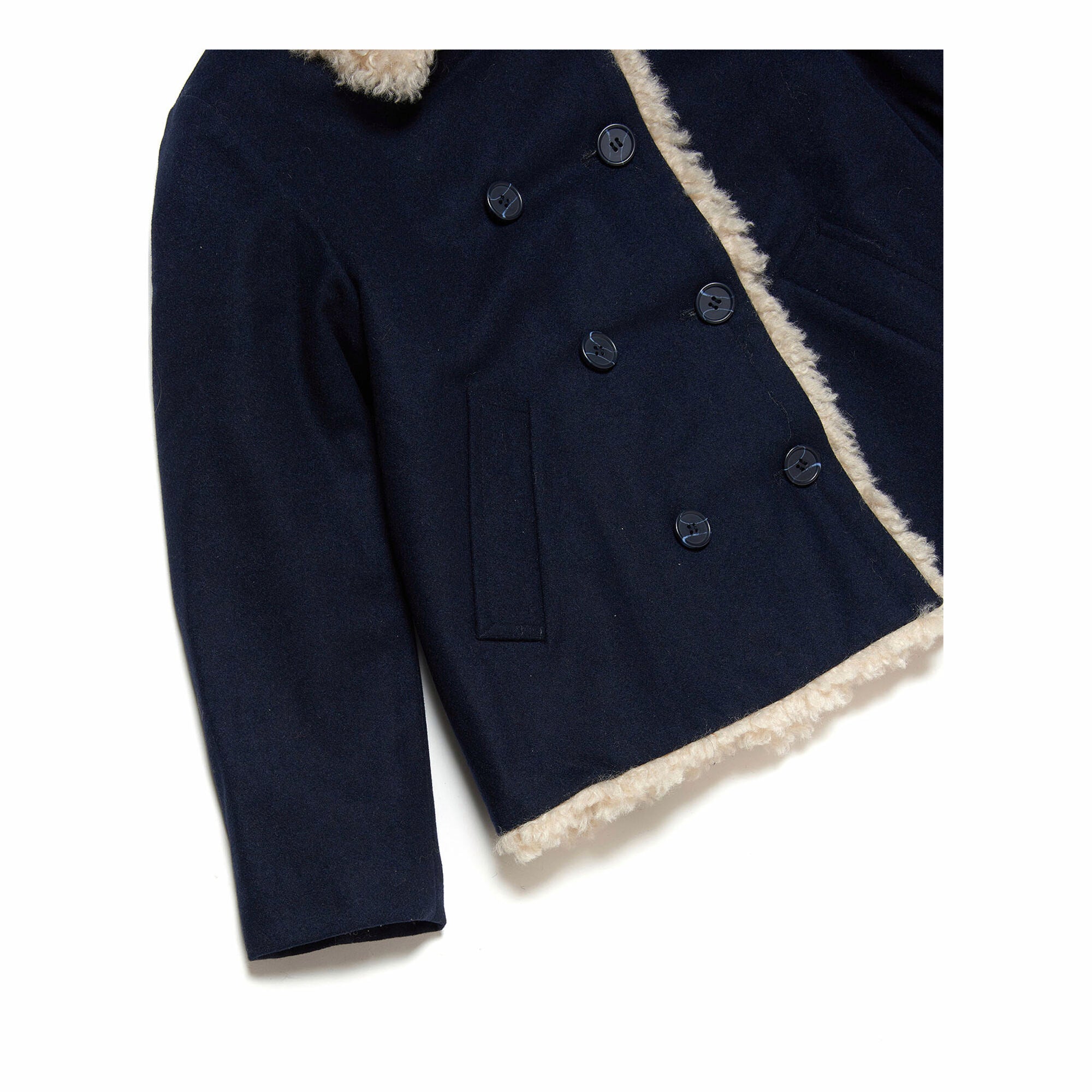 Girls Navy Wool Coat