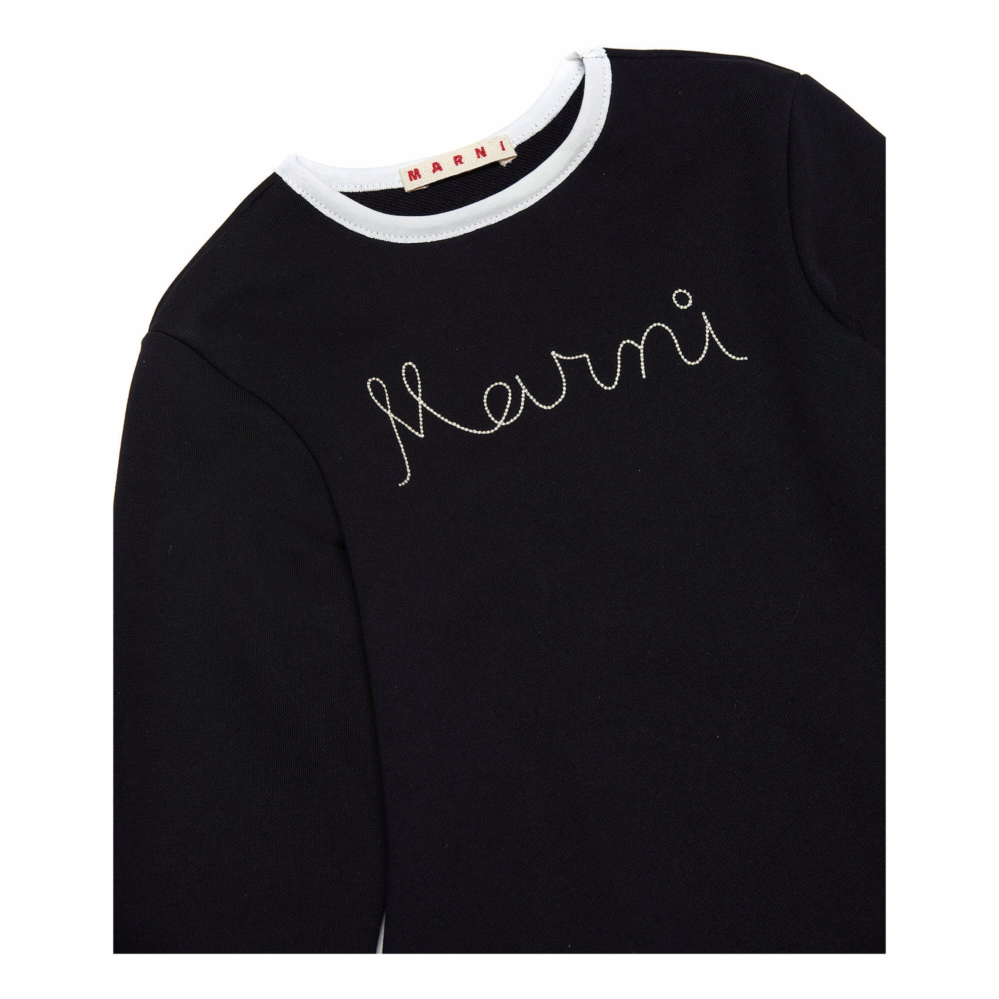 Girls Black Logo Cotton Dress
