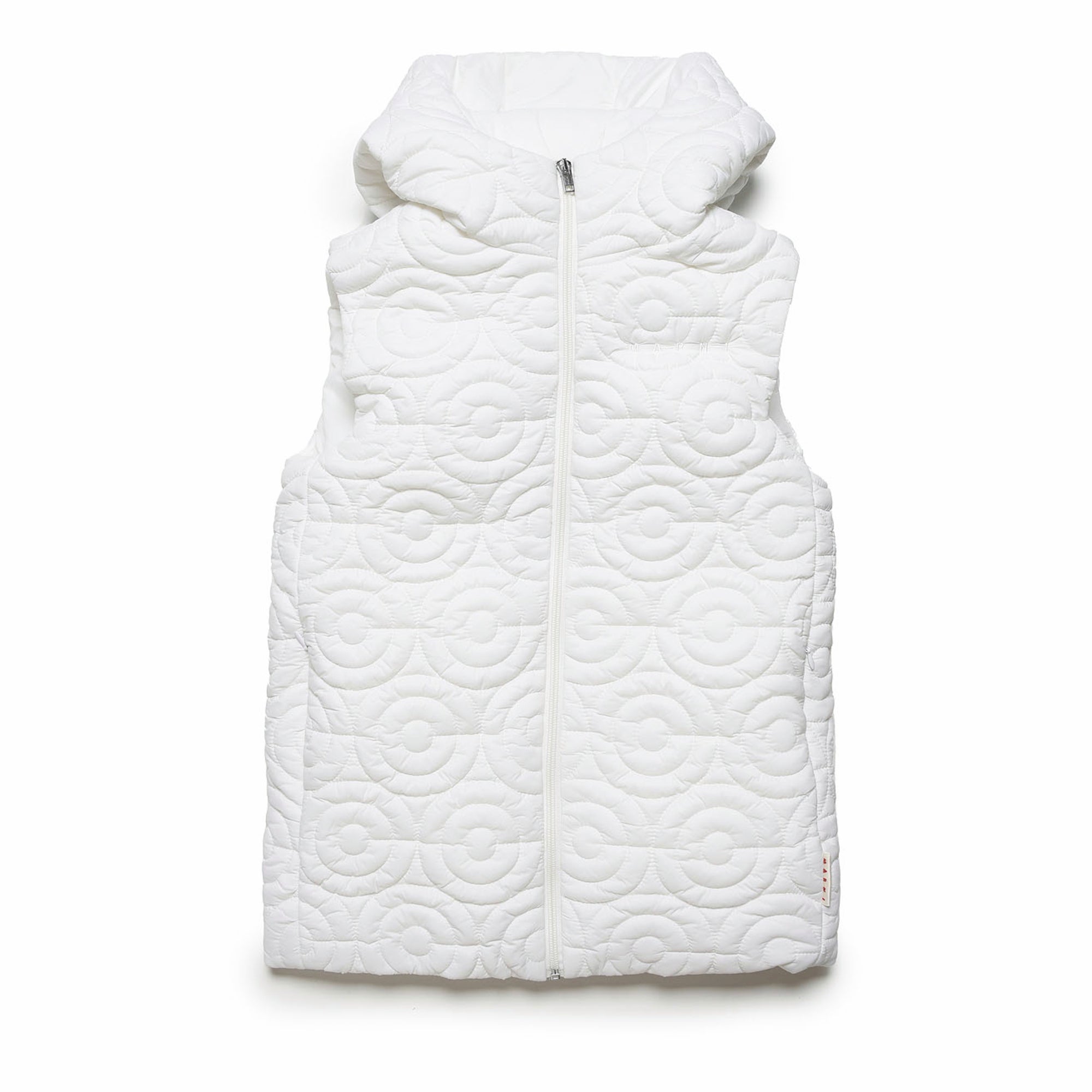 Girls White Padded Gilet