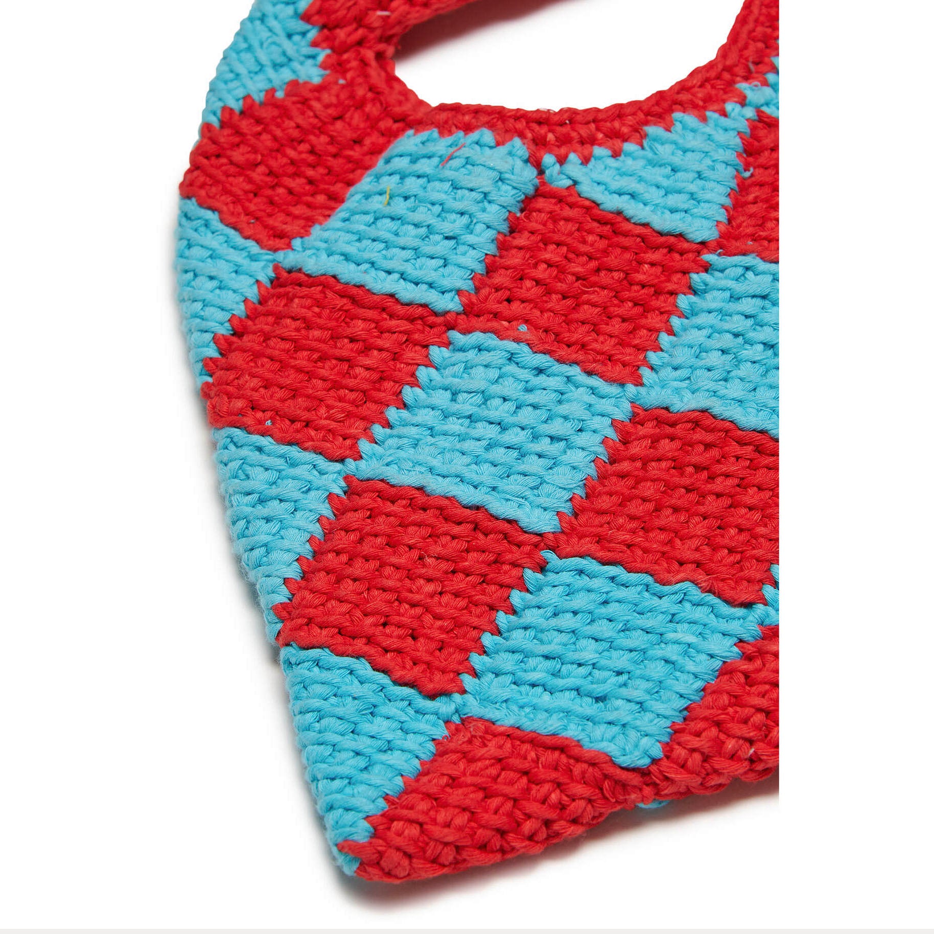 Girls Red Check Crochet Handbag