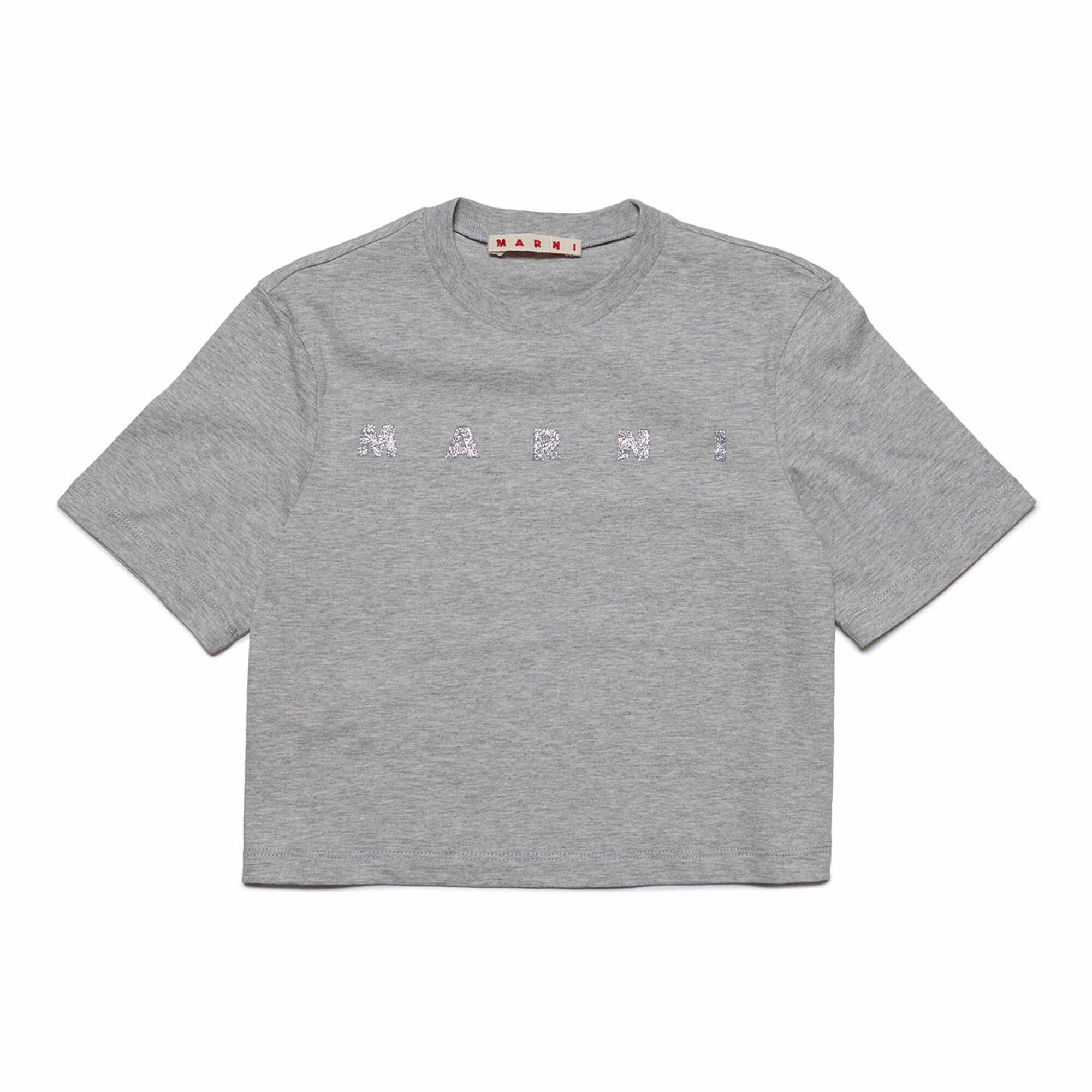 Girls Grey Logo Cotton T-Shirt