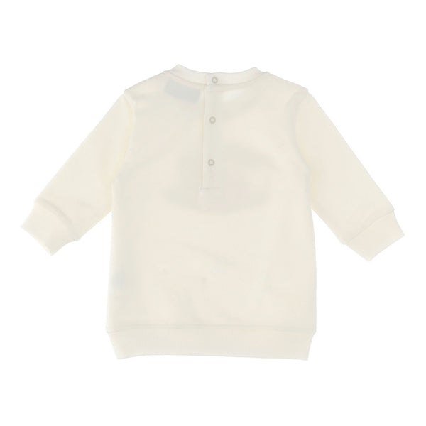 Baby Girls White Printed Cotton Dress