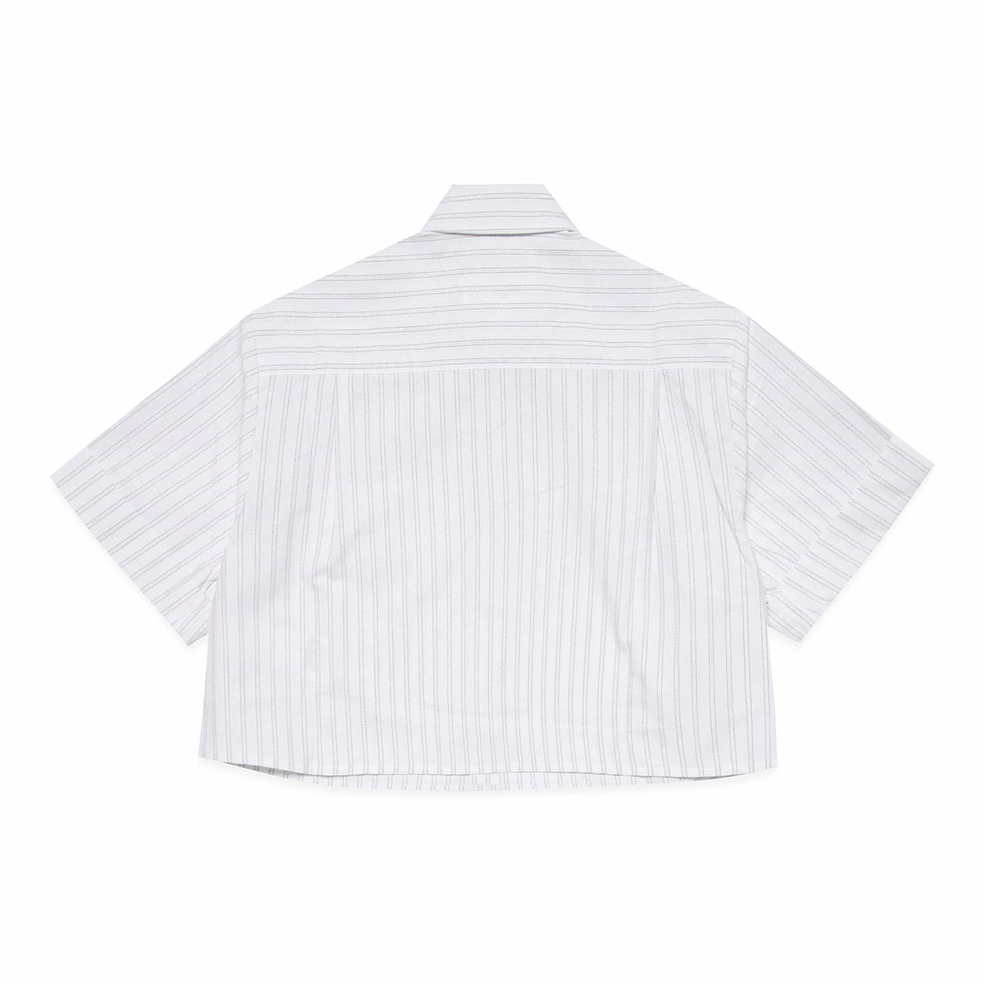 Girls White Stripes Cotton Shirt