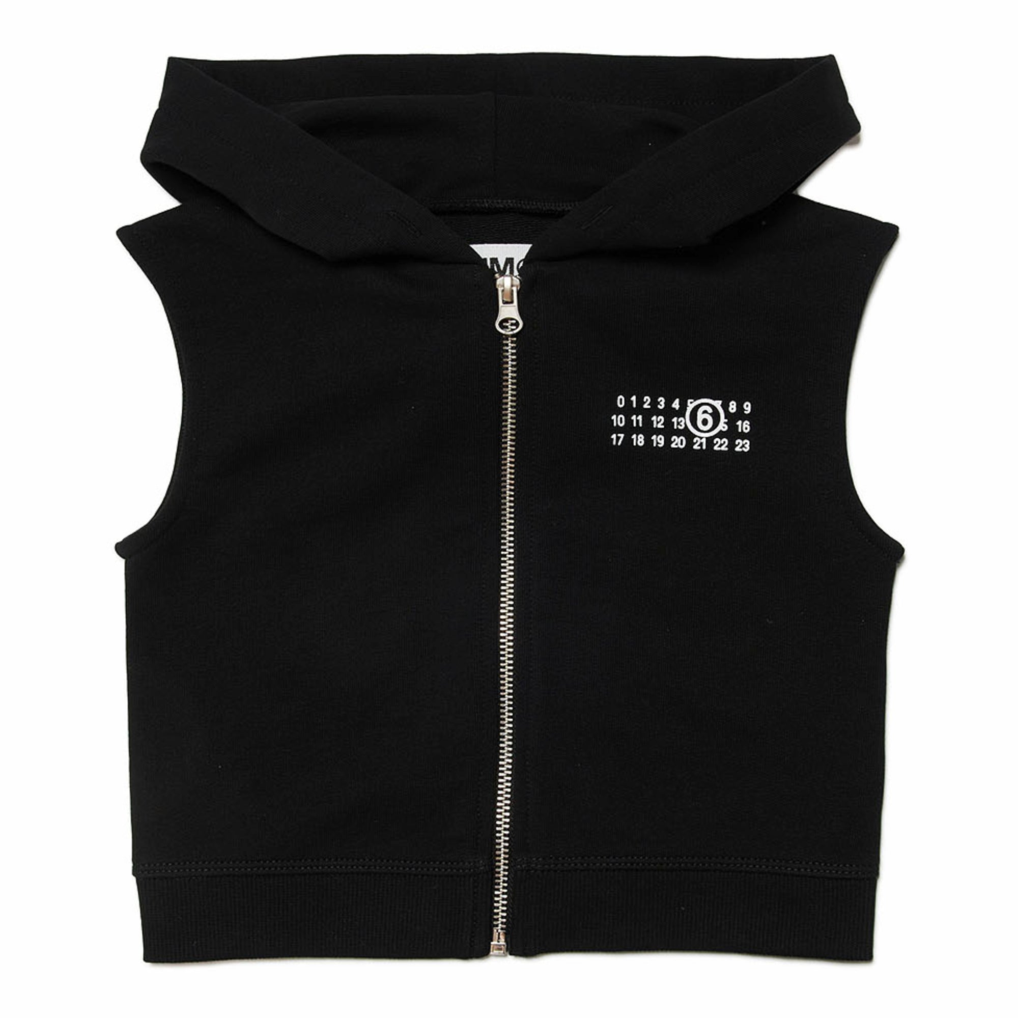 Girls Black Cotton Gilet