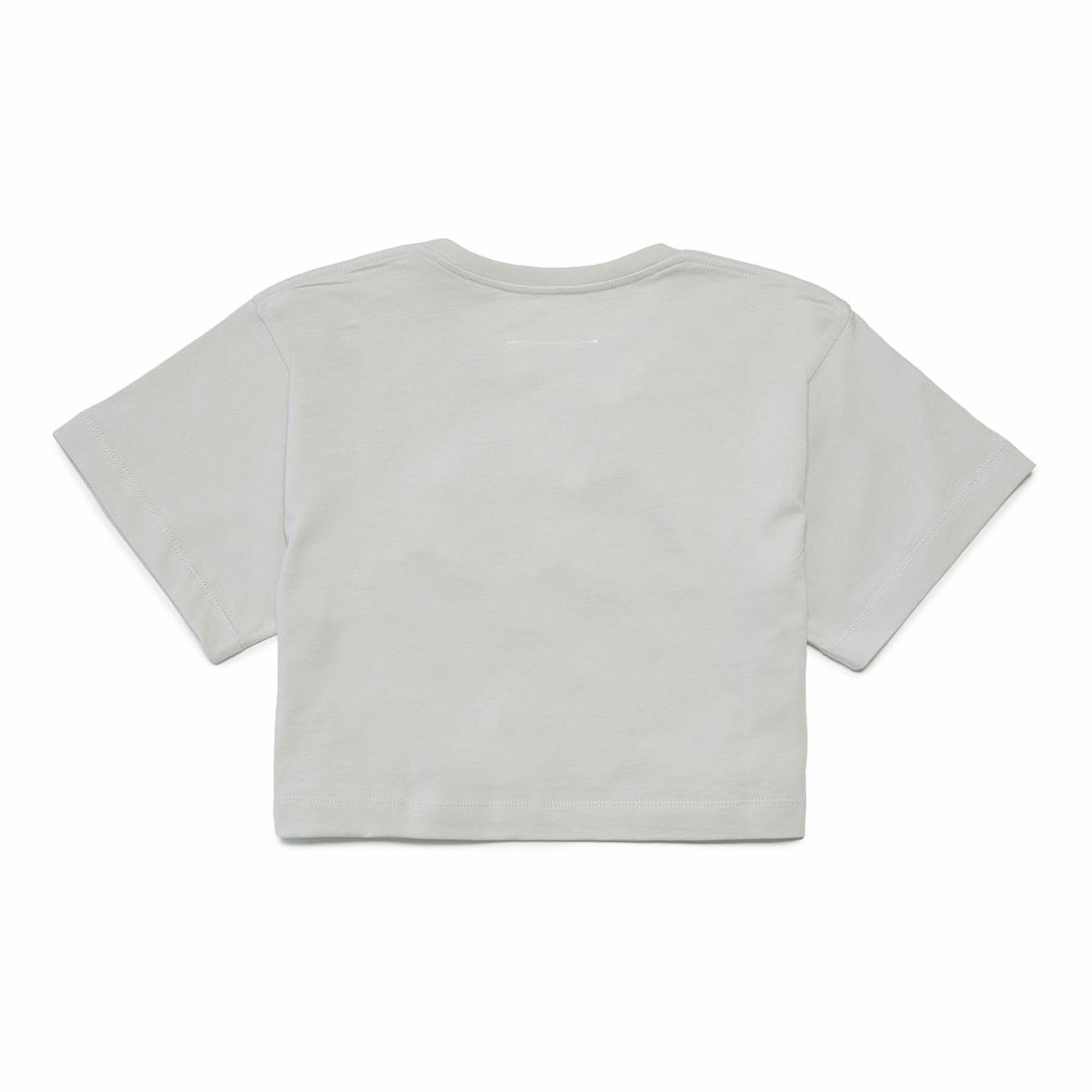 Girls Light Grey Logo Cotton T-Shirt