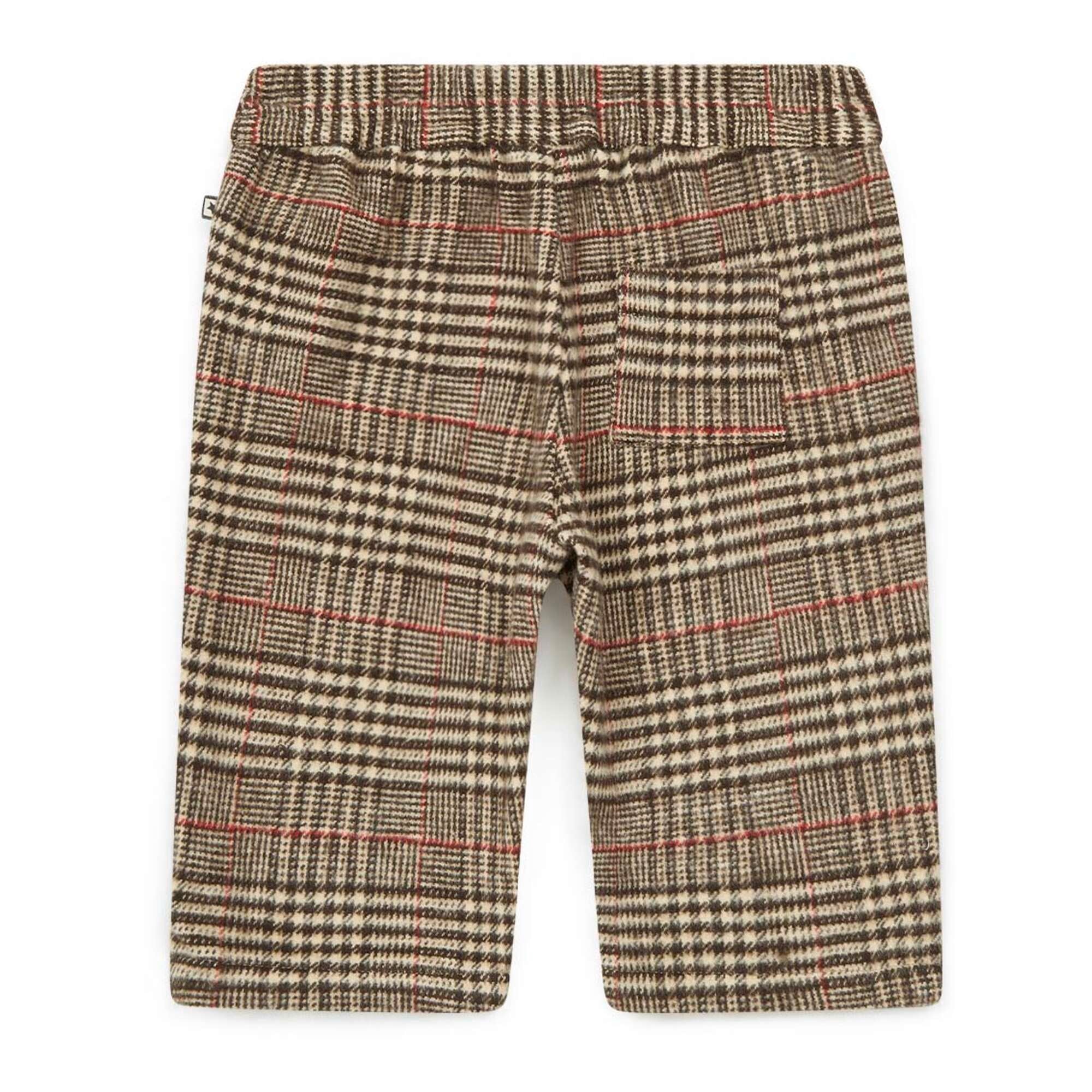 Baby Boys & Girls Beige Check Cotton Trousers