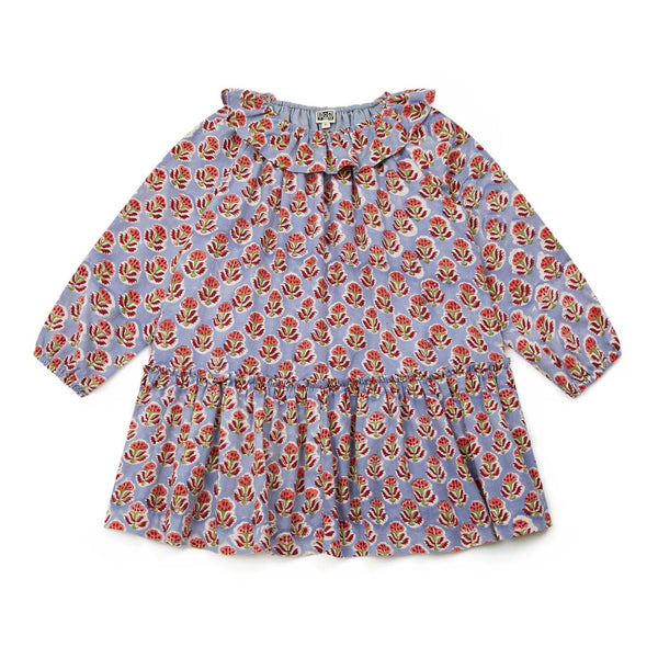Girls Purple Flower Cotton Dress