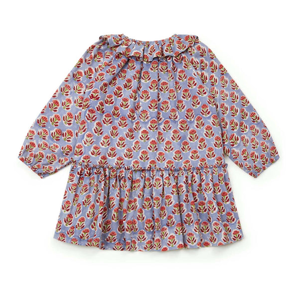Girls Purple Flower Cotton Dress
