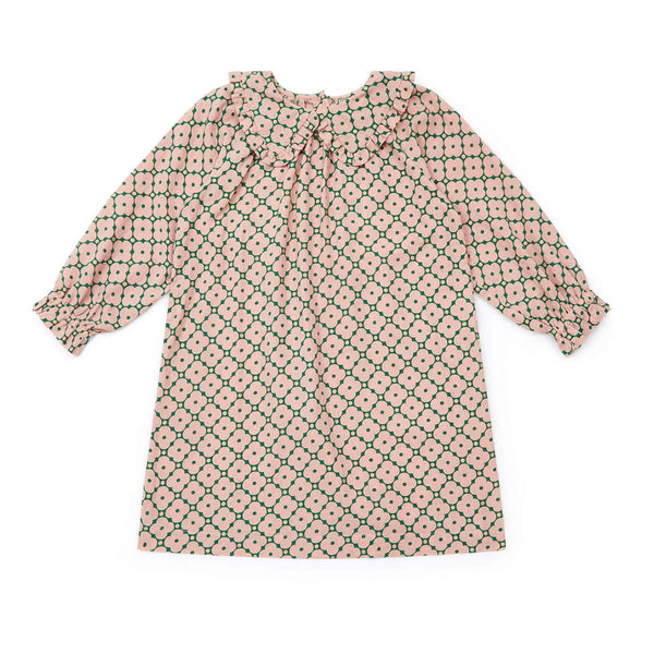 Girls Pink Flower Cotton Dress