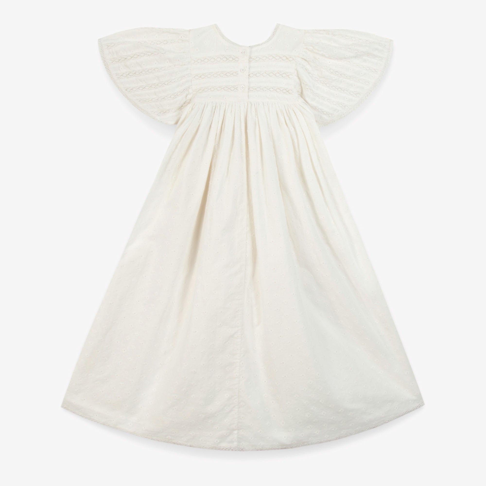 Girls White Cotton Dress