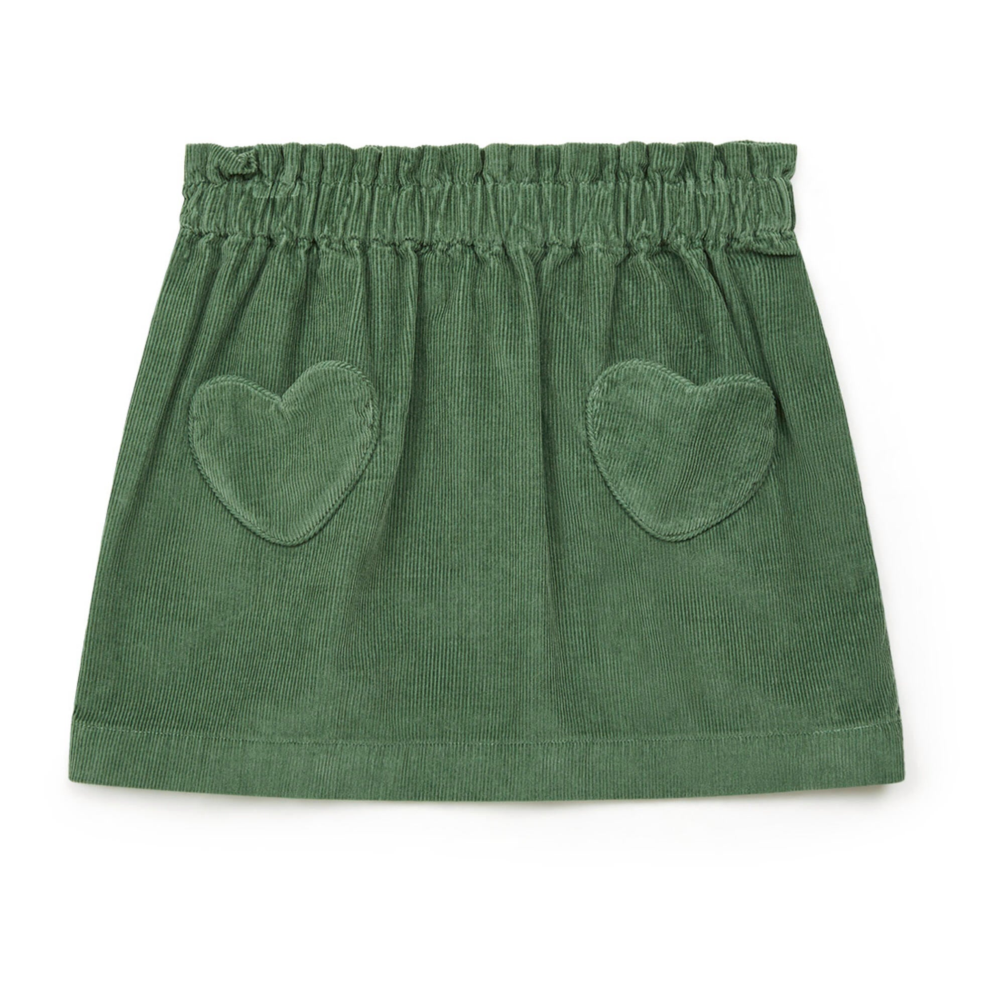 Girls Green Corduroy Skirt