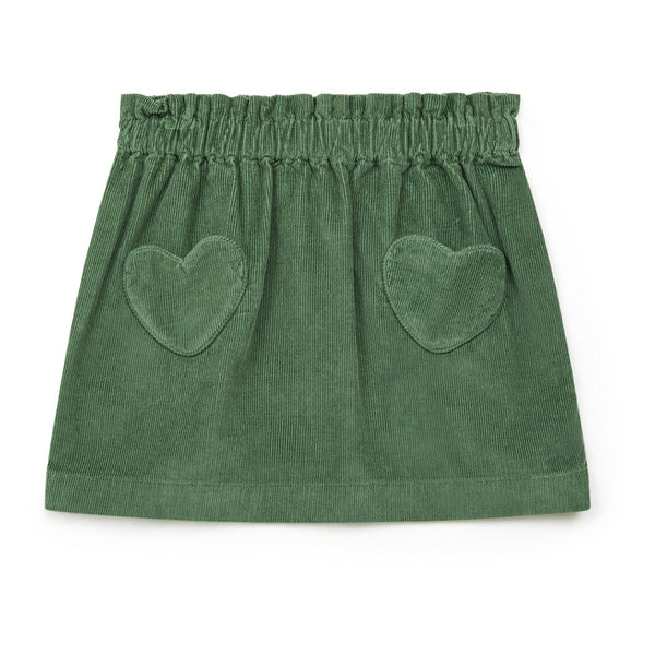 Girls Green Corduroy Skirt
