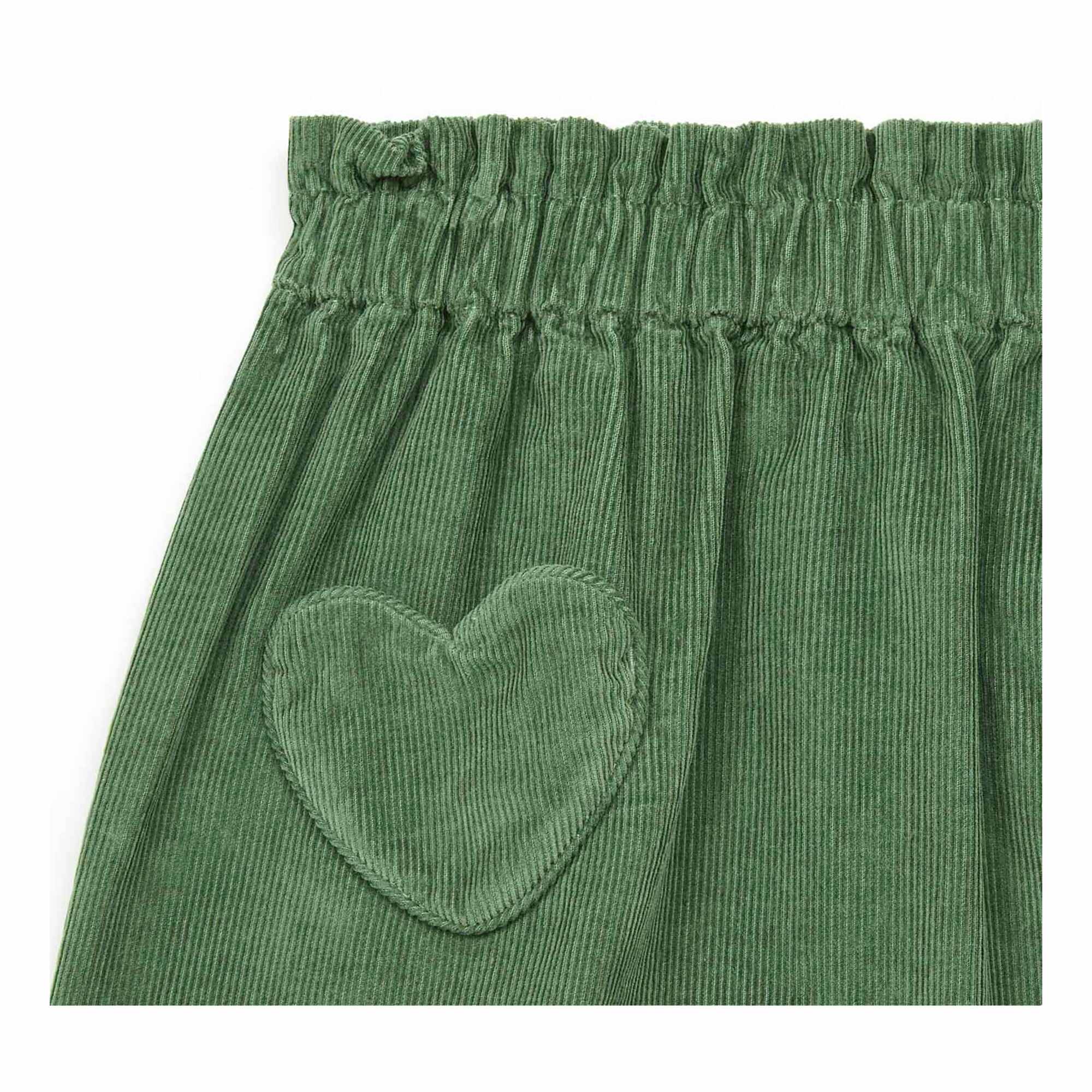 Girls Green Corduroy Skirt