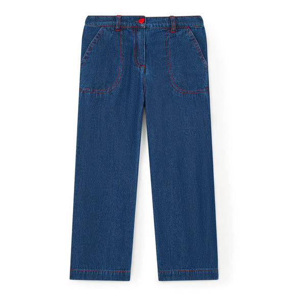 Girls Blue Denim Trousers