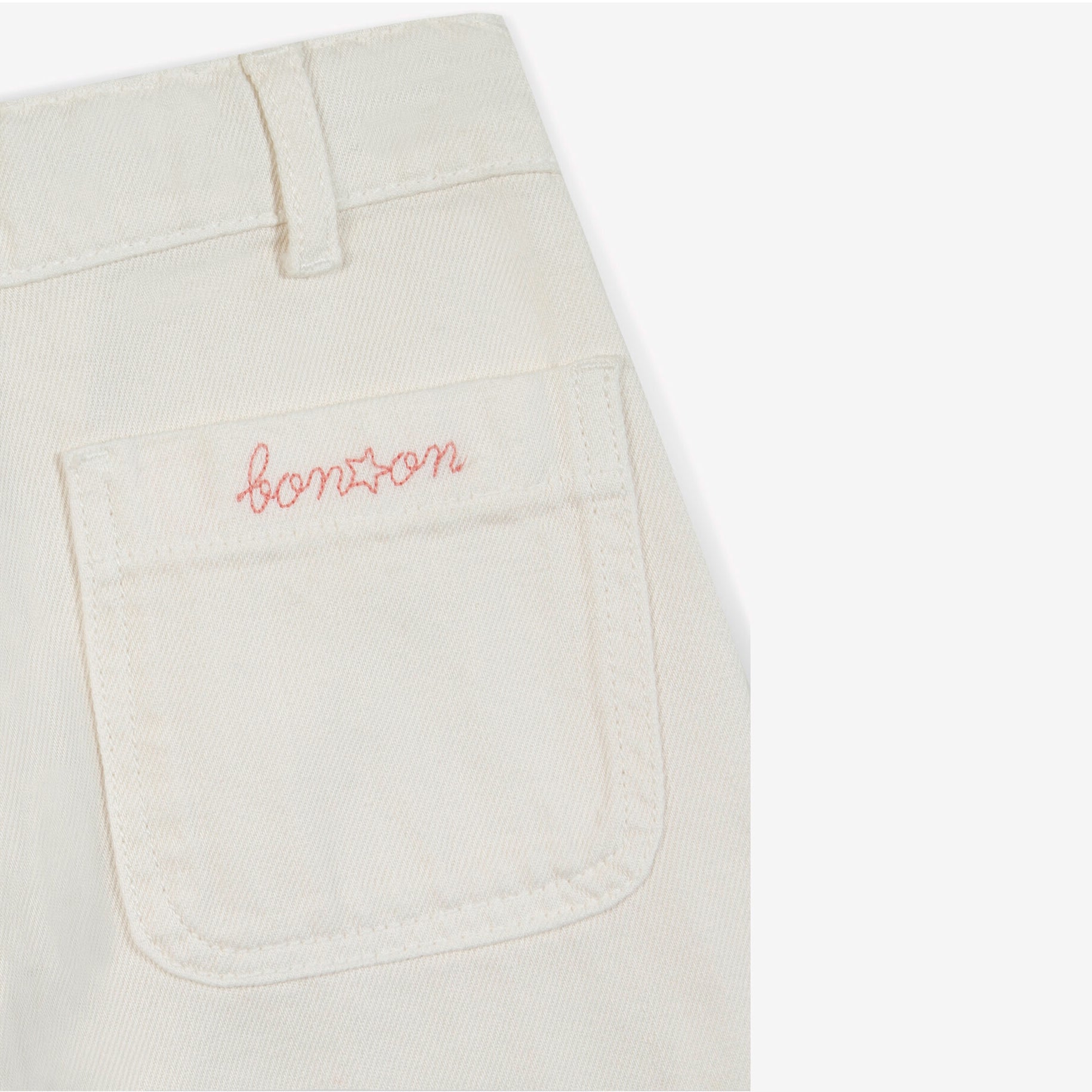Girls White Cotton Trousers